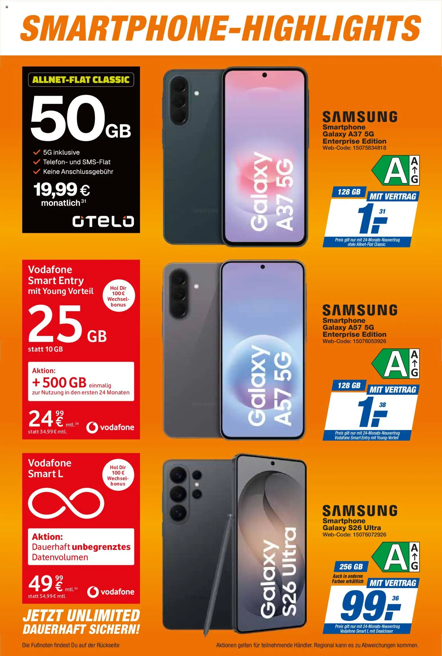 Expert Telekommunikations-Highlights im September – gültig ab 01.09.2026 | Seite: 18 | Produkte: Samsung, Telefon, Smartphone