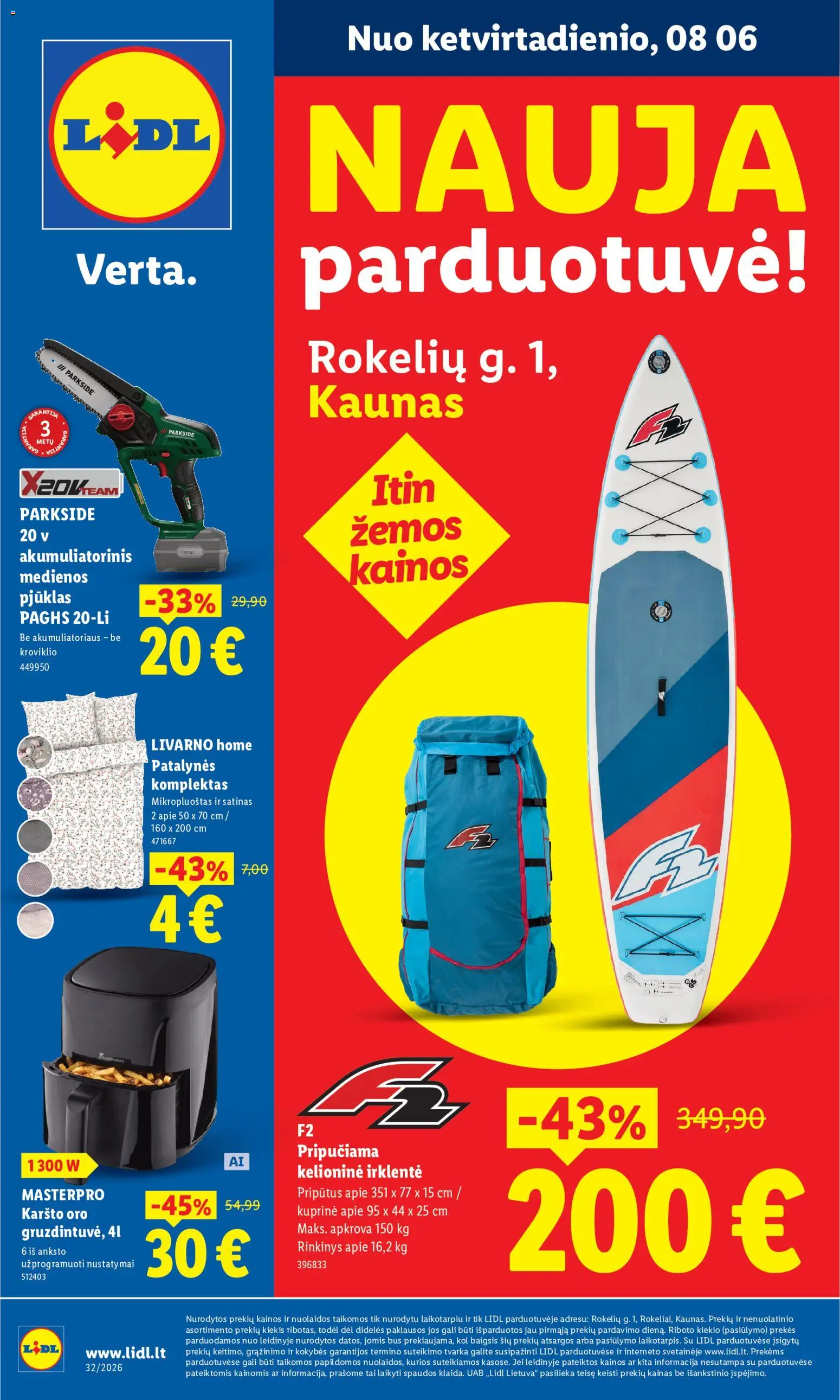 LIDL akcijos nuo 2026.08.06 | Puslapis: 1 | Prekių: Kuprinė, Patalynės komplektas
