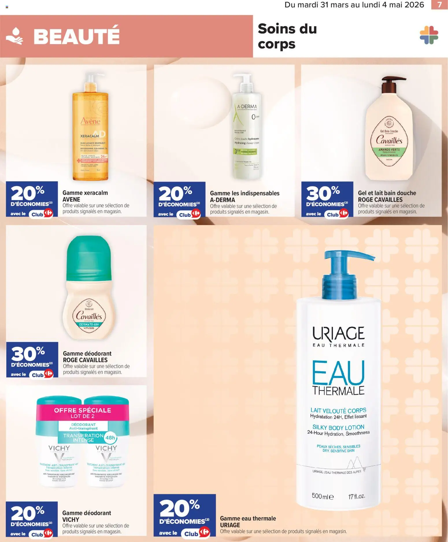 {H1} | Page: 7 | Produits: Body, Douche, Lait, Huile