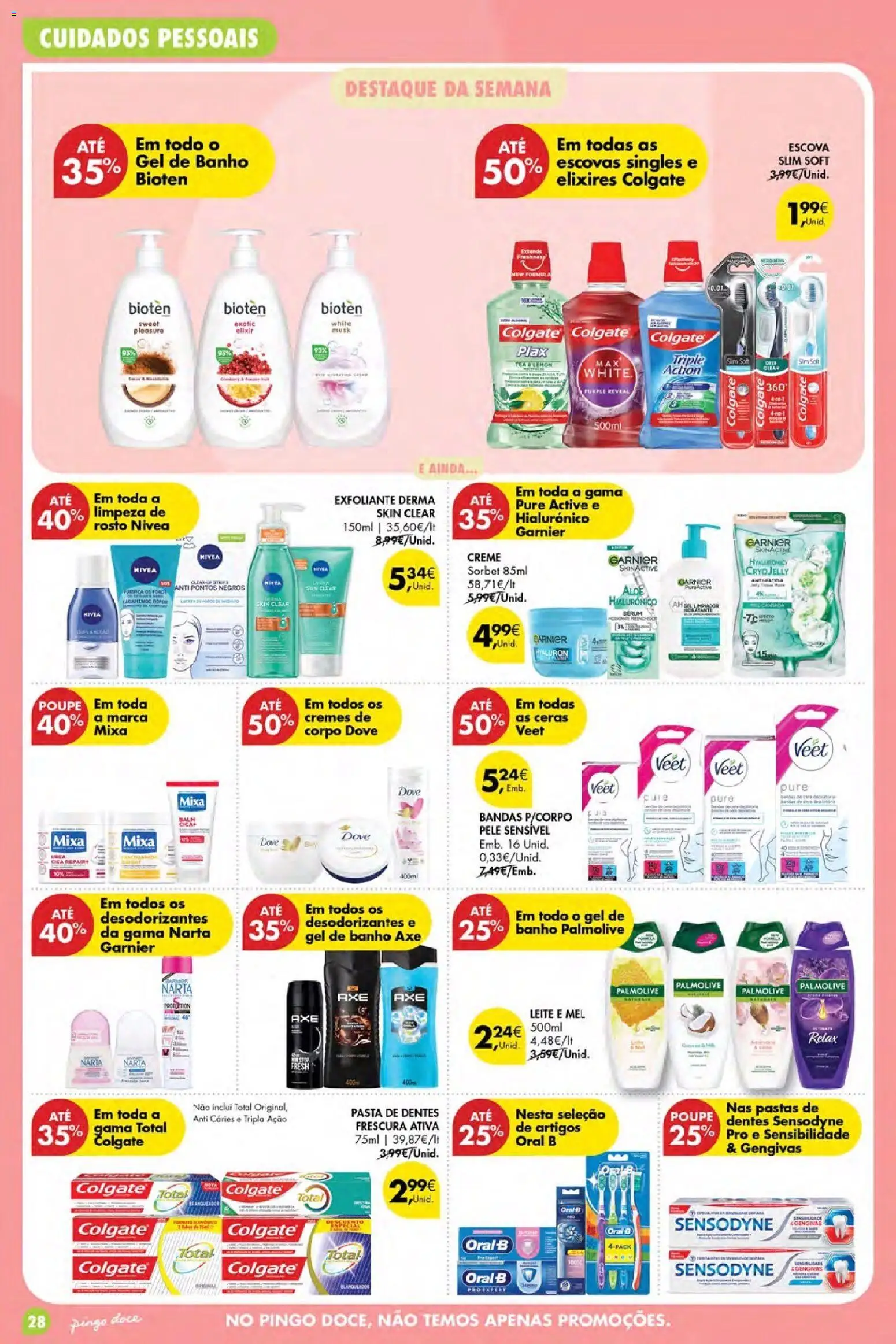 Pingo Doce folheto Poupe Esta Semana Açores │ válido de 22/10/2026 | Página: 28 | Produtos: Gel de banho, Leite, Banho, Creme
