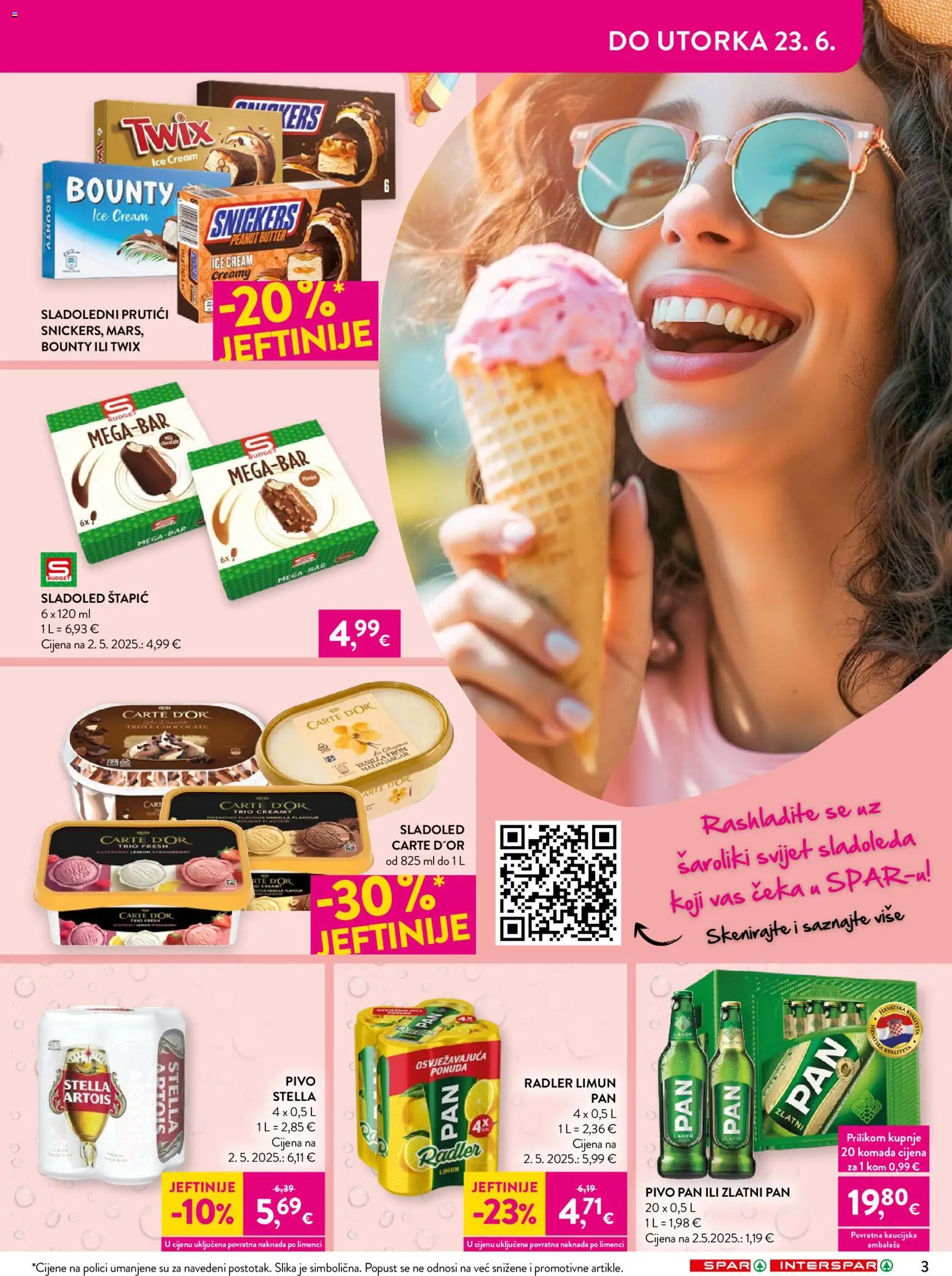 Spar katalog | vrijedi od 17.06.2026 | Stranica: 3 | Proizvodi: Radler, Pivo, Limun, Pan