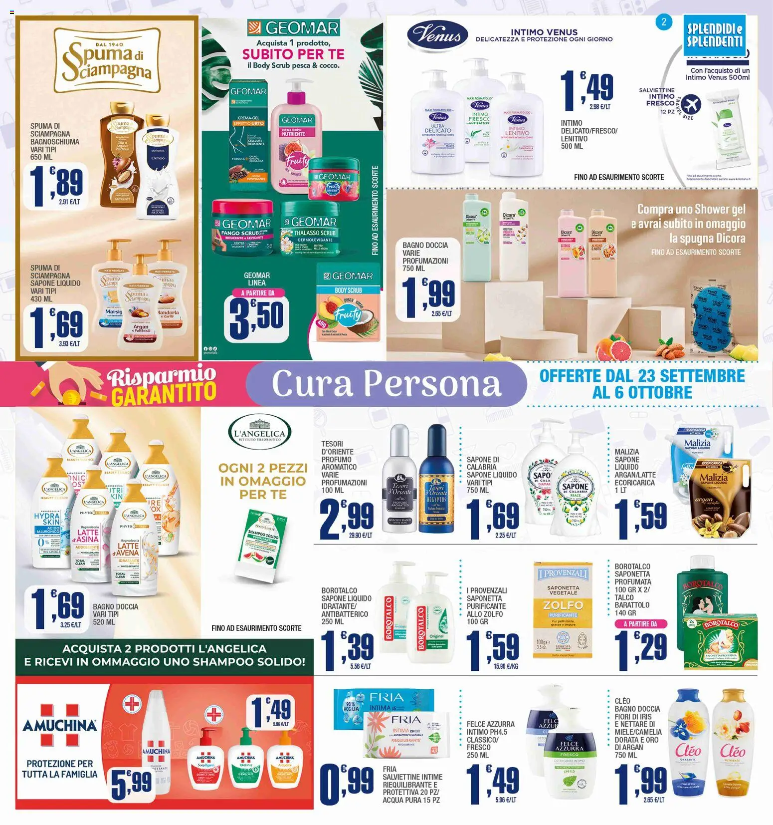 Volantino Splendidi e Splendenti del 23/09/2026 | Pagina: 2 | Prodotti: Bagnoschiuma, Cocco, Fiori, Bagno