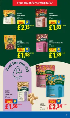 Preview of Weekly offers Lidl valid from 16/07/2026 | Page: 13 | Products: Matériel de Street Workout, Nuts, Mango, Snack
