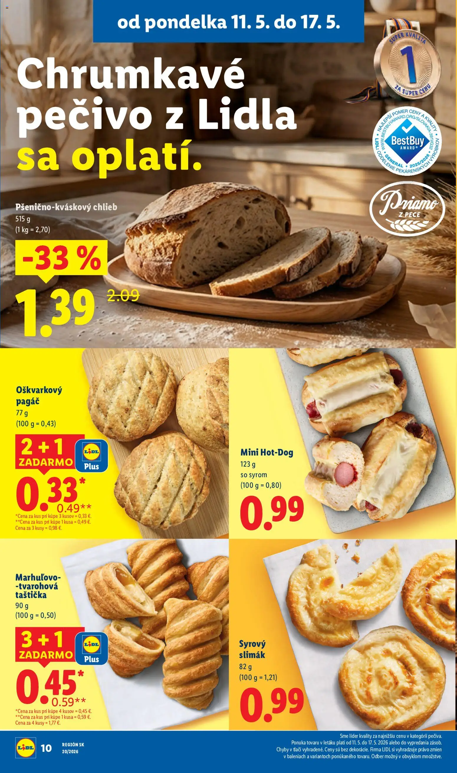 Nové Lidl akcie – leták je platný od 11.05.2026 | Strana: 14 | Produkty: Chlieb