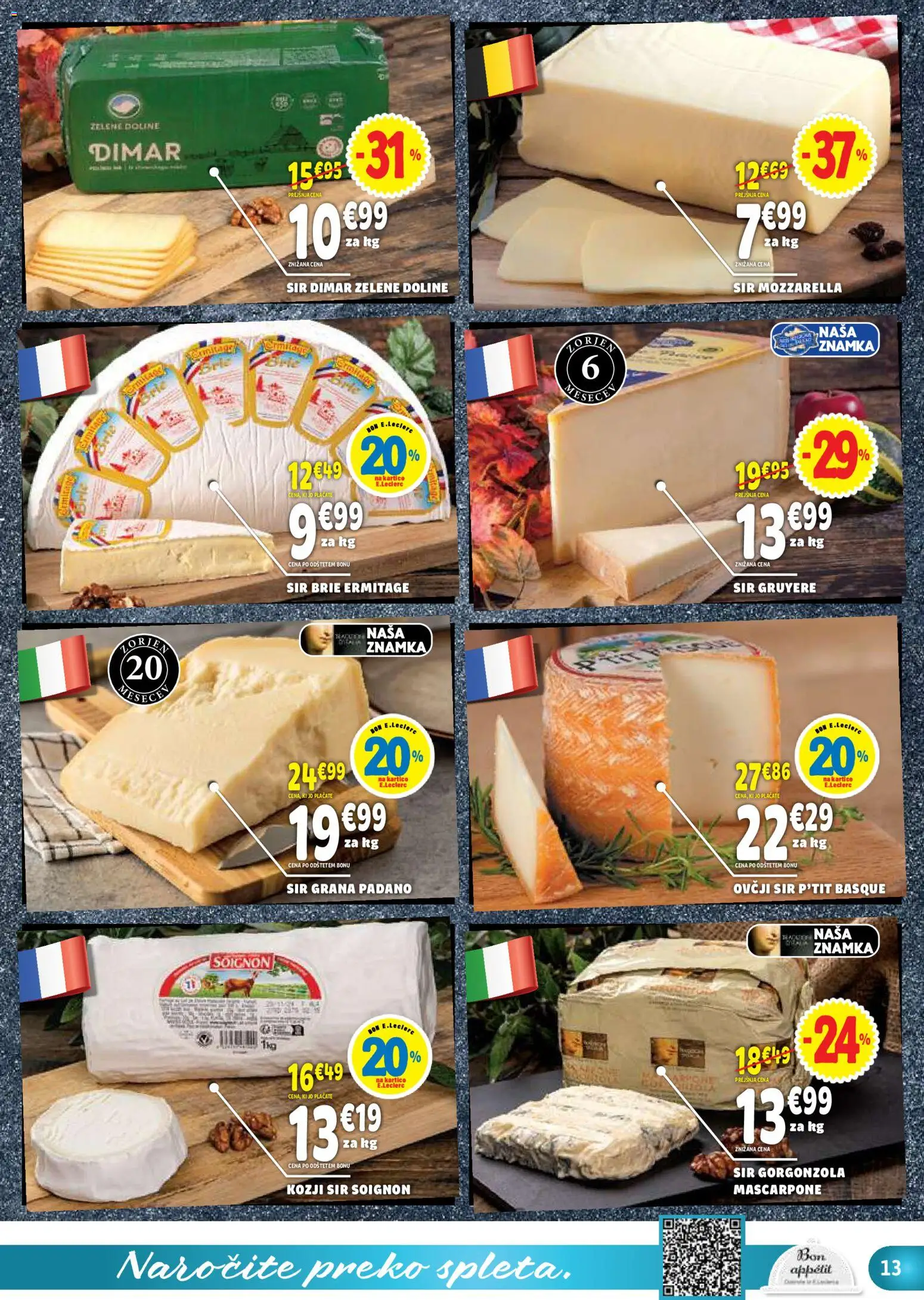 Novi E.leclerc katalog ponudbe – veljaven od 12.08.2026 | Stran: 13 | Izdelki: Mozzarella, Sir