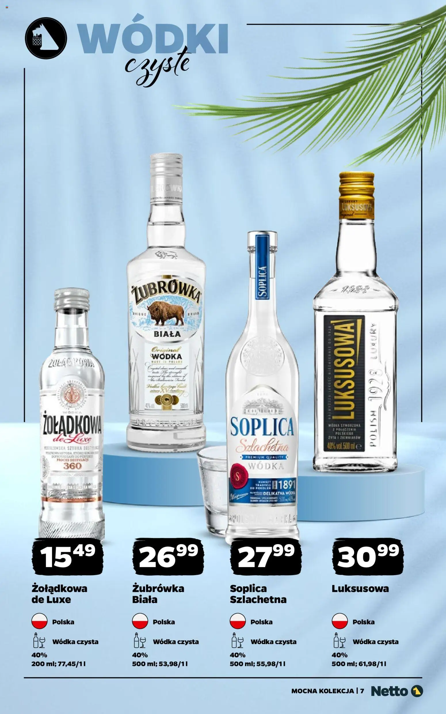 Netto gazetka - Mocne alkohole od 03.08.2026 | Strona: 7 | Produkty: Wódka Luksusowa, Żubrówka, Vodka, Wódka