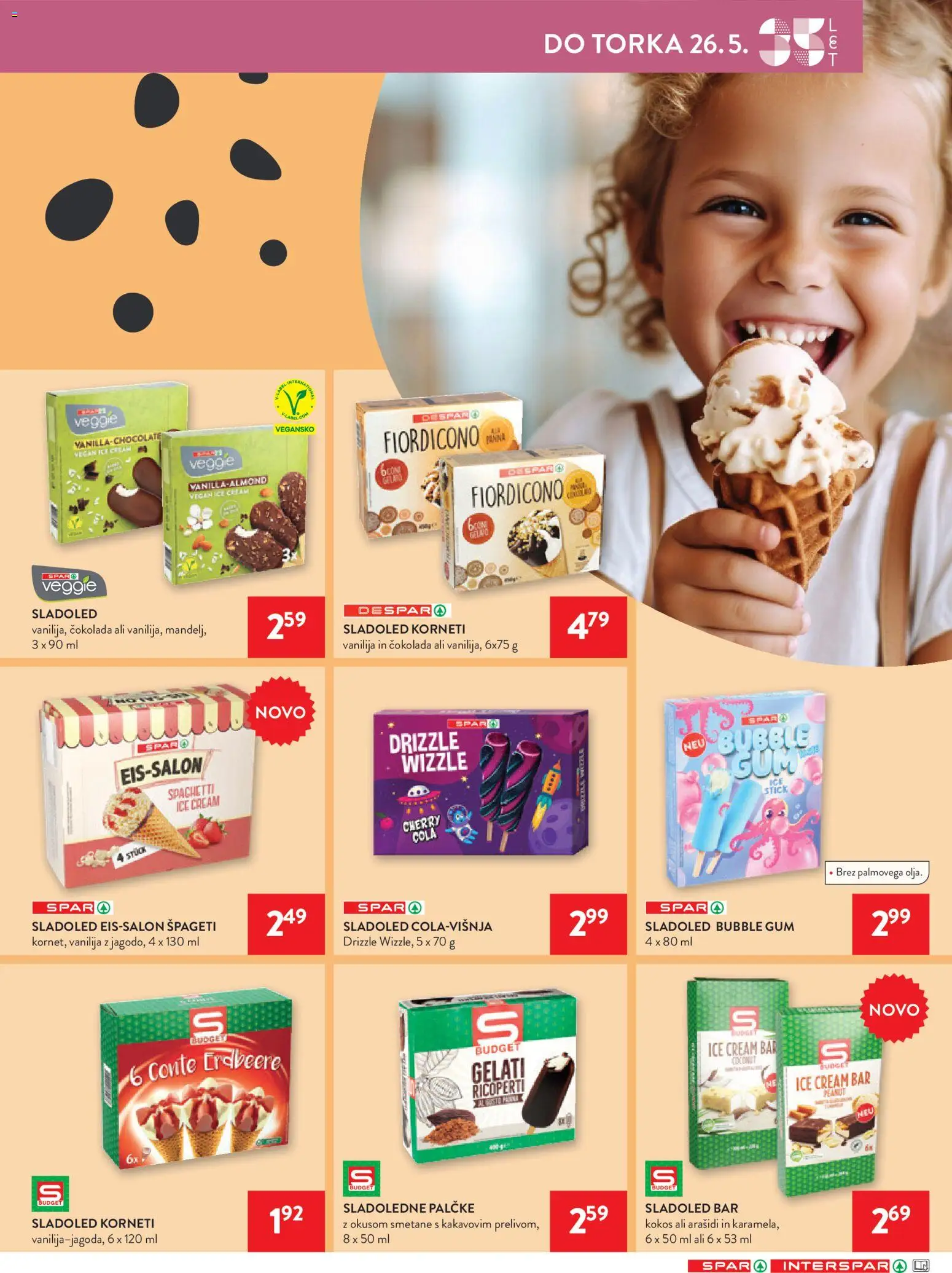 Novi Spar katalog ponudbe – veljaven od 20.05.2026 | Stran: 13 | Izdelki: Arašidi, Cokolada, Spageti, Sladoled