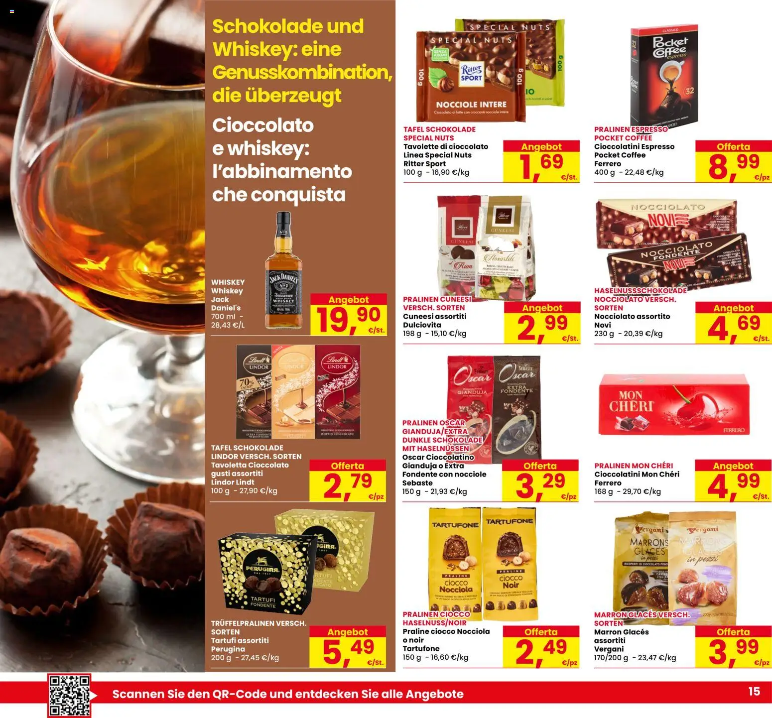 Volantino Eurospar del 29/10/2026 | Pagina: 15 | Prodotti: Lindt, Nocciole, Tavoletta, Cioccolatini