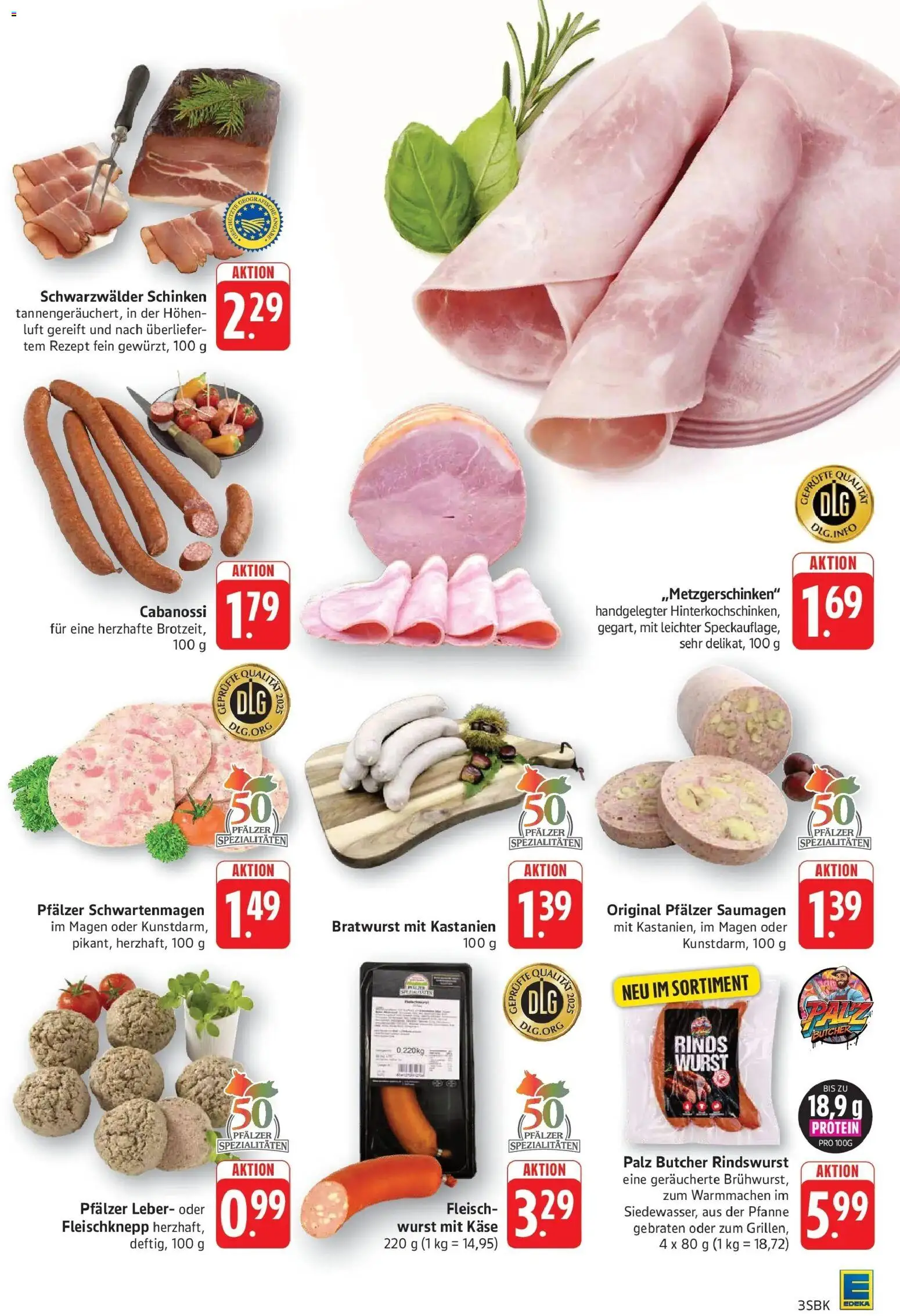 Edeka Prospekt Bruchsal (ab 21.09.2026) » Angebote Online | Seite: 3 | Produkte: Spezialitäten, Bratwurst, Schinken, Fleisch