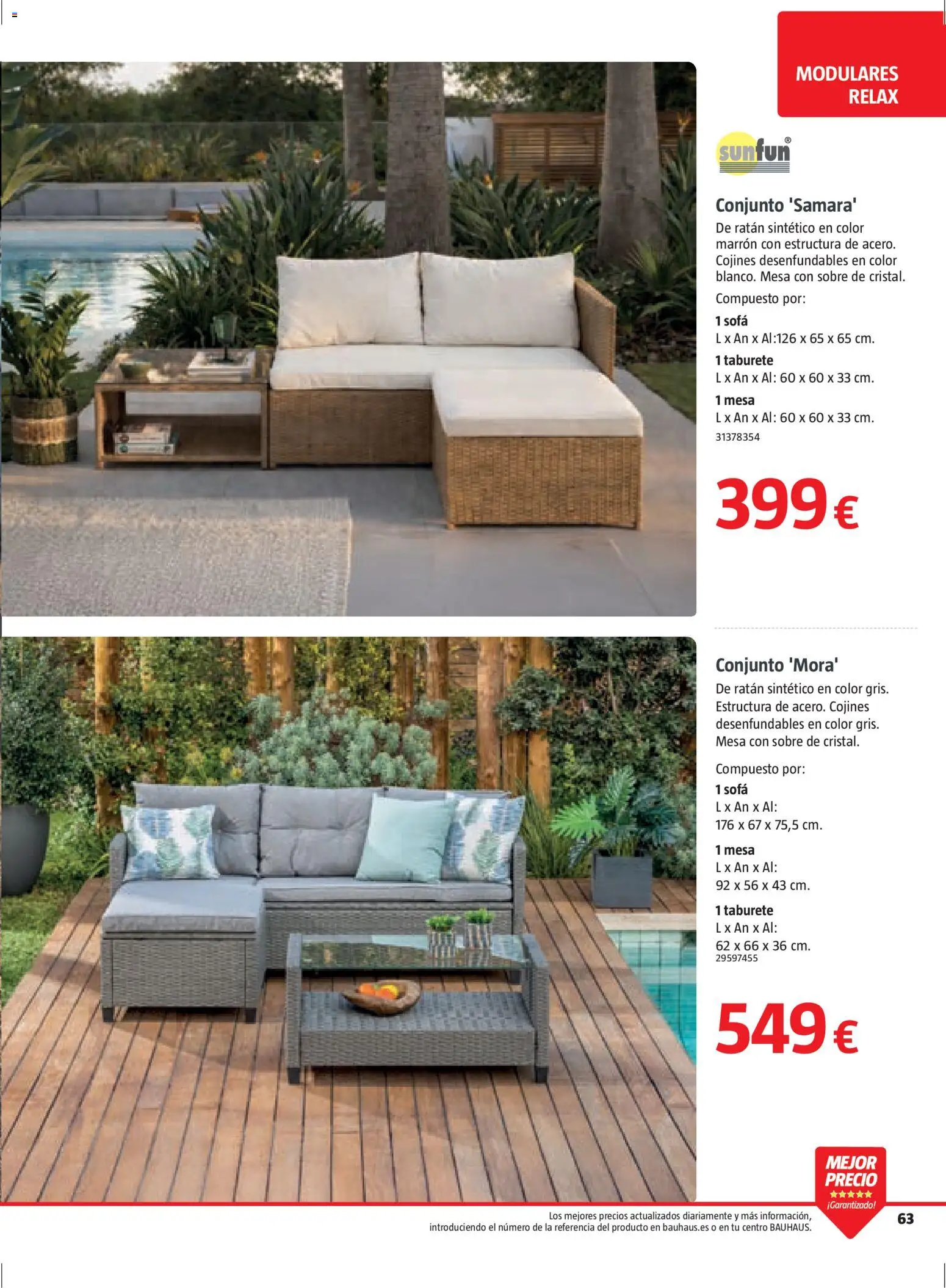Bauhaus Verano │ válido desde el 16.03.2026 | Página: 63 | Productos: Taburete, Sofá, Mesa