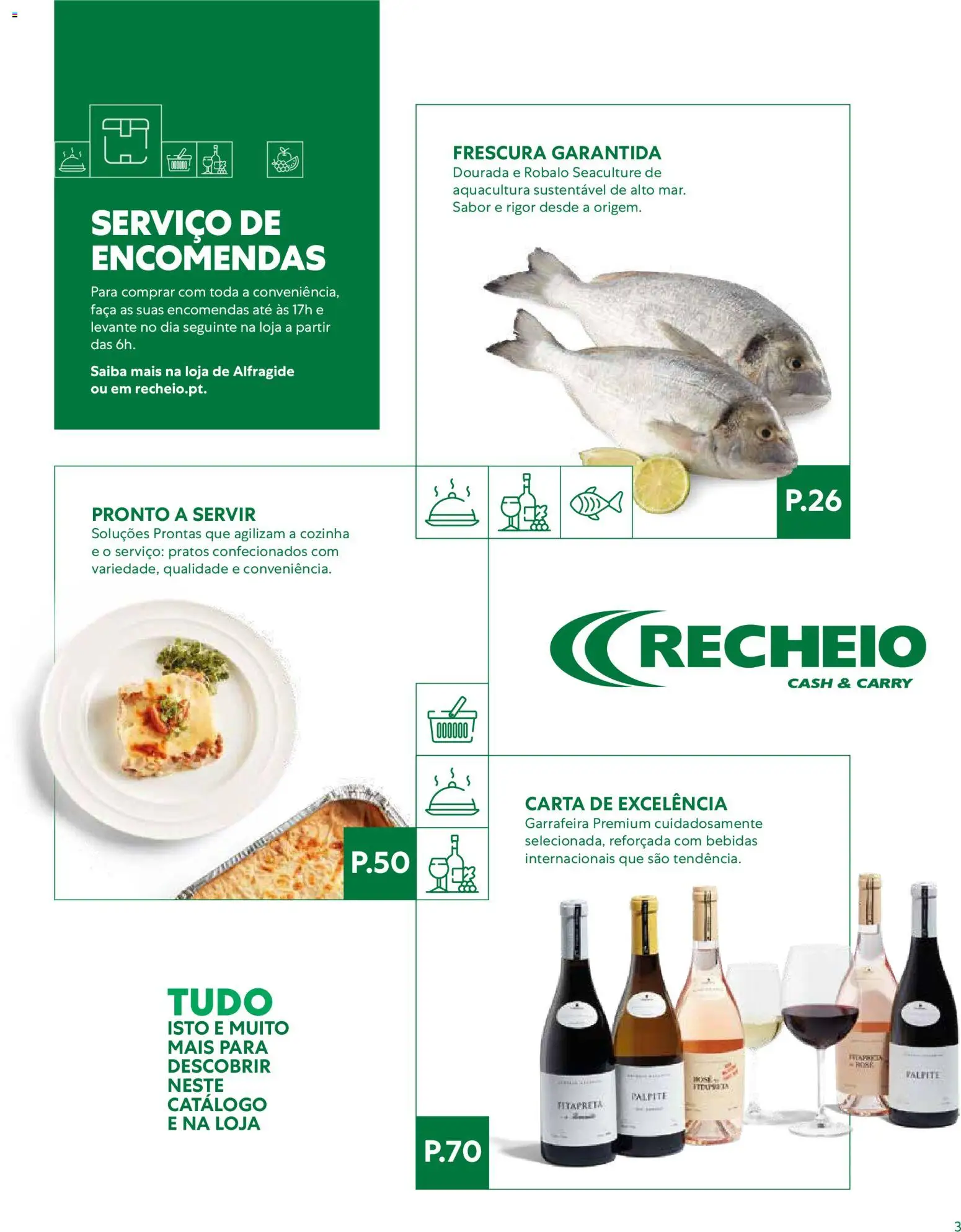 Recheio - Catálogo de Alfragide │ válido de 16/03/2026 | Página: 3 | Produtos: Dourada, Faca, Pratos, Bebidas