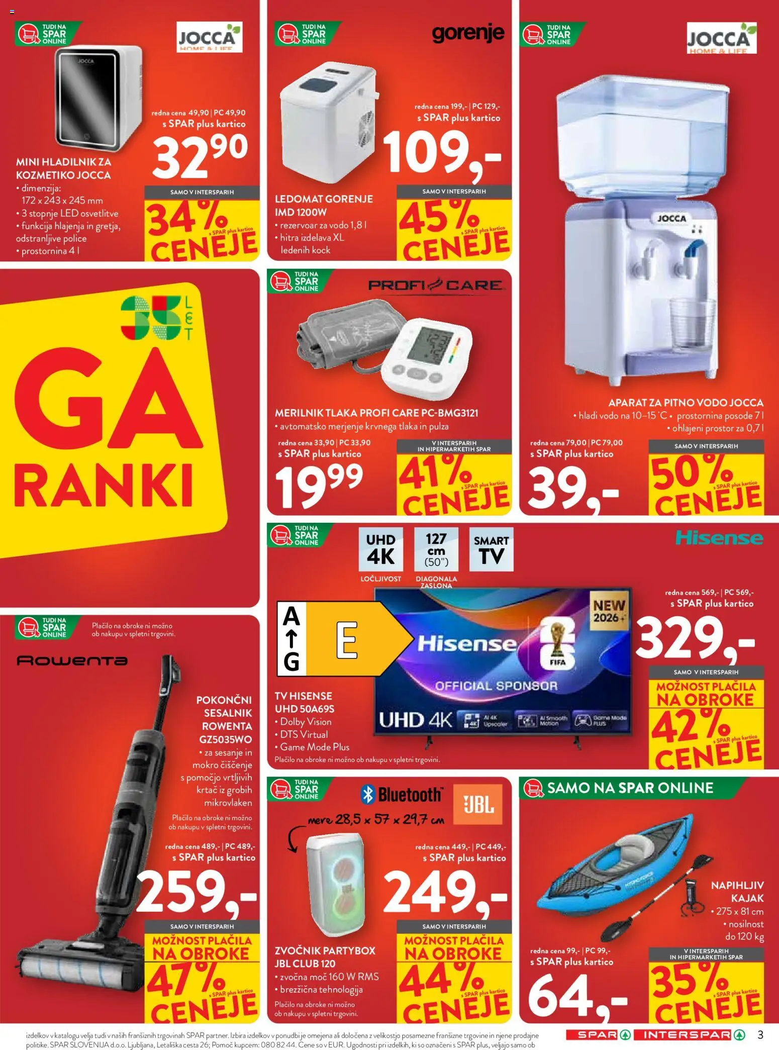Novi Spar katalog ponudbe – veljaven od 12.08.2026 | Stran: 3 | Izdelki: Tv, Zvocnik, Hladilnik, Ledomat
