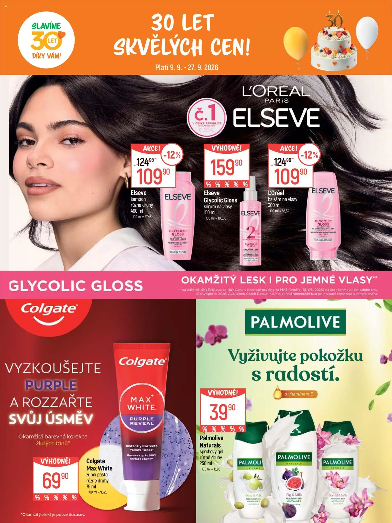 Globus leták - Pomáháme 30 let od 09.09.2026 | Strana: 20 | Produkty: Zubní pasta, Test, Sérum, Šampon