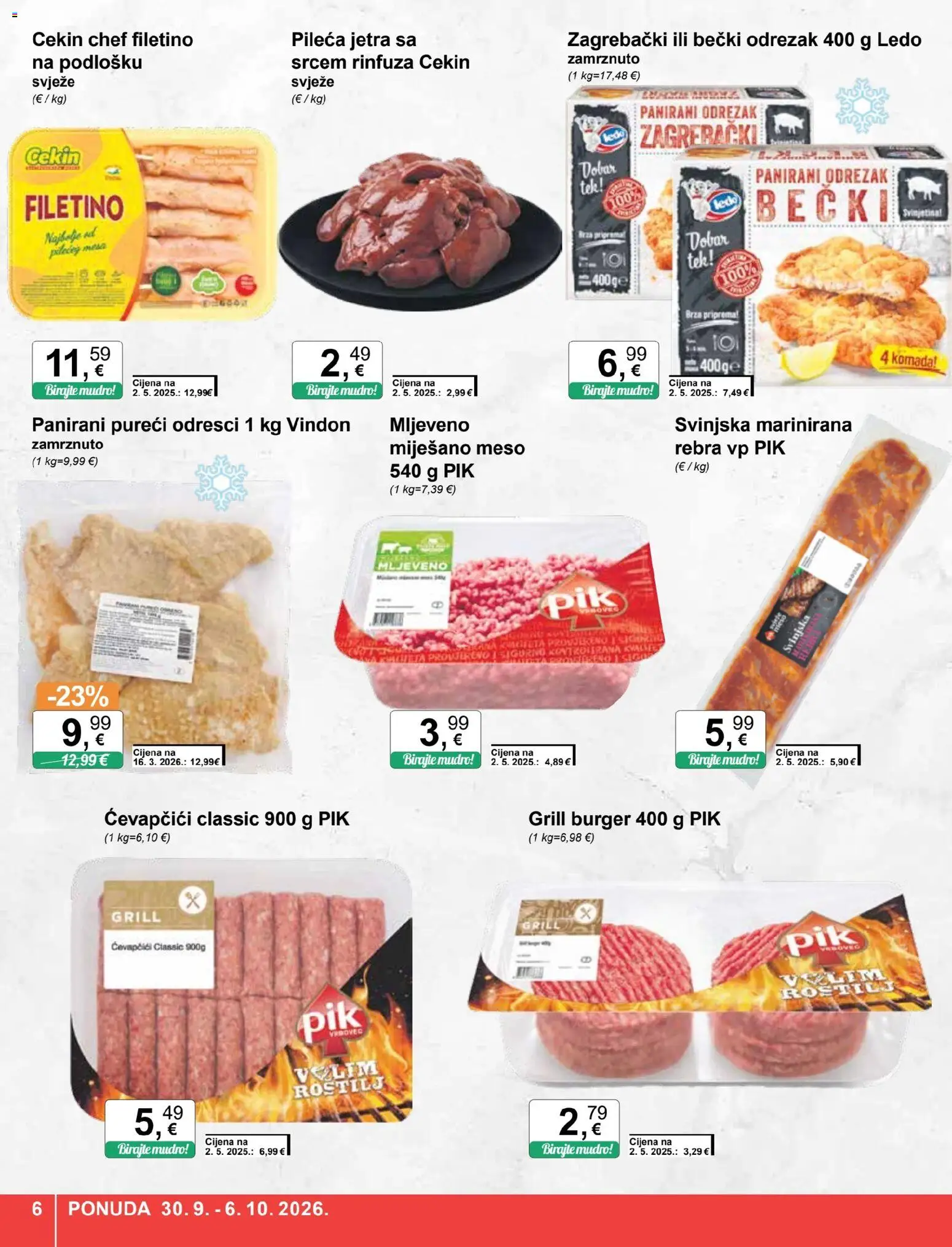 KTC katalog | vrijedi od 30.09.2026 | Stranica: 6 | Proizvodi: Roštilj, Jetra, Pileća jetra, Ćevapčići