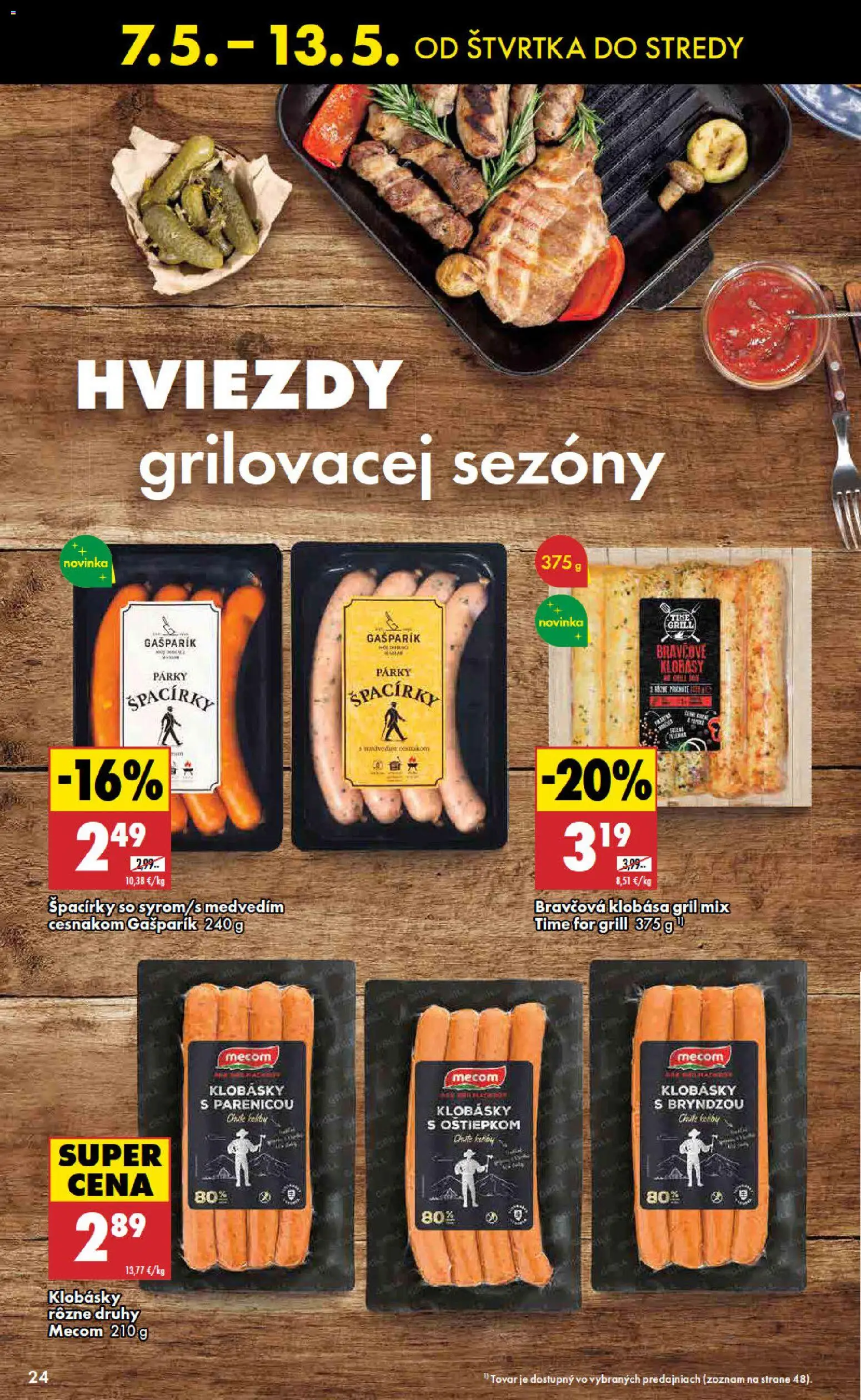 Nové Biedronka akcie – leták je platný od 07.05.2026 | Strana: 24 | Produkty: Gril, Klobása, Párky