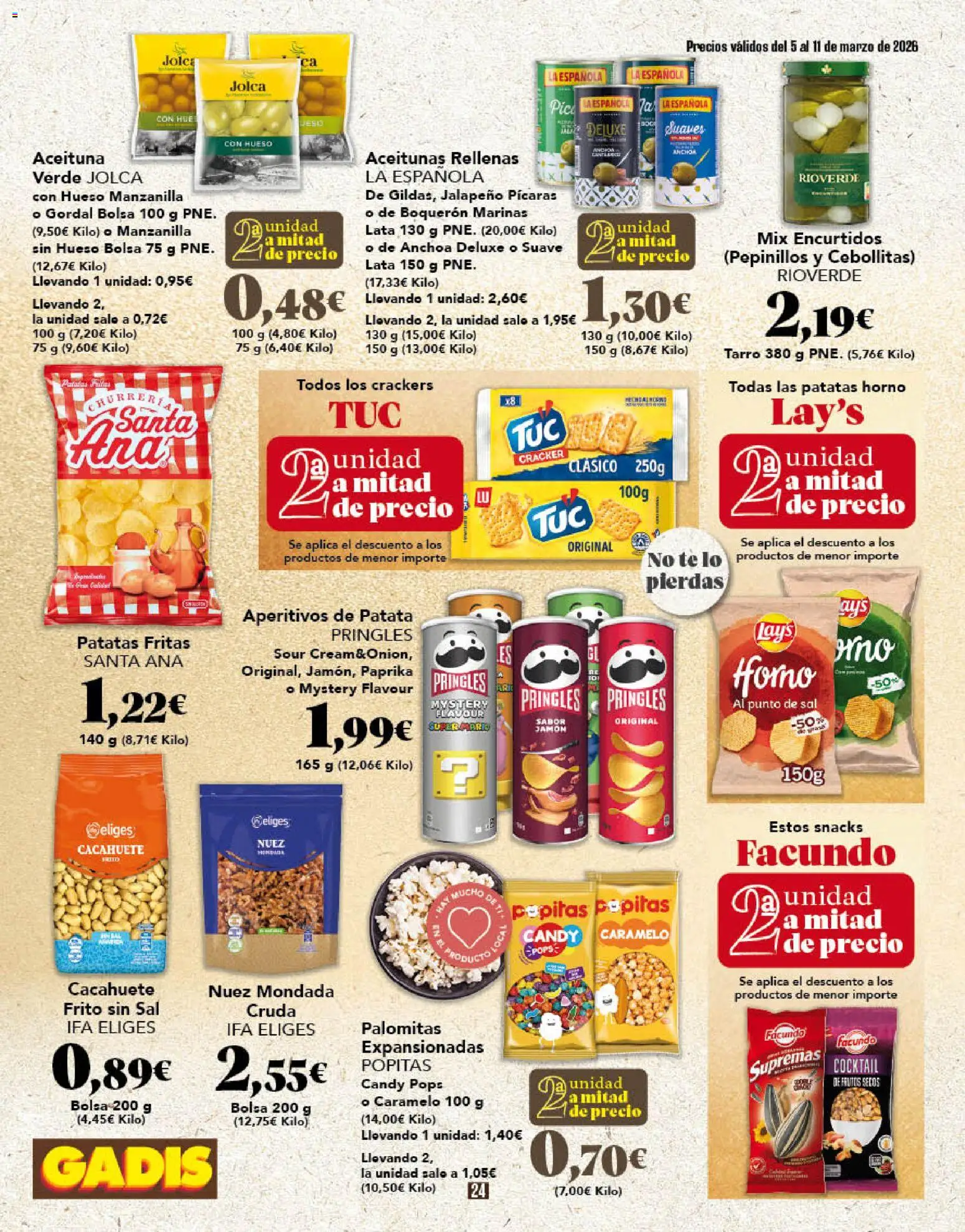 Gadis folleto │ válido desde el 05.03.2026 | Página: 24 | Productos: Jamón, Frutos secos, Té, Bolsa