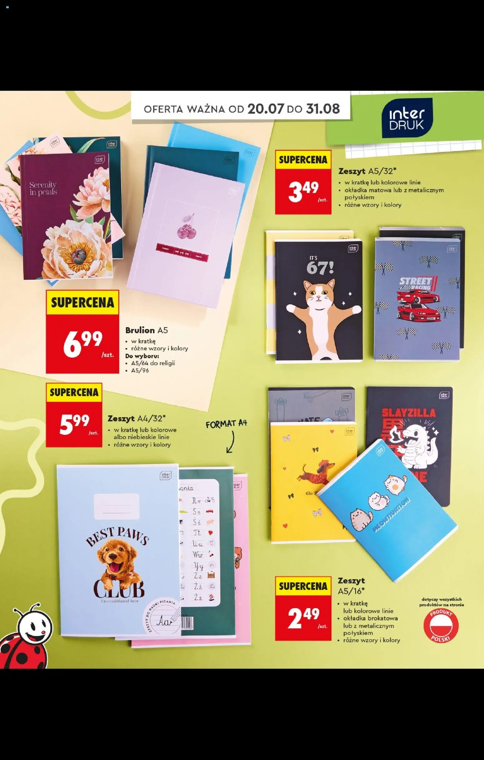 Biedronka gazetka - Do mojej szkoły idę od 20.07.2026 | Strona: 70 | Produkty: Notebook, Zeszyt