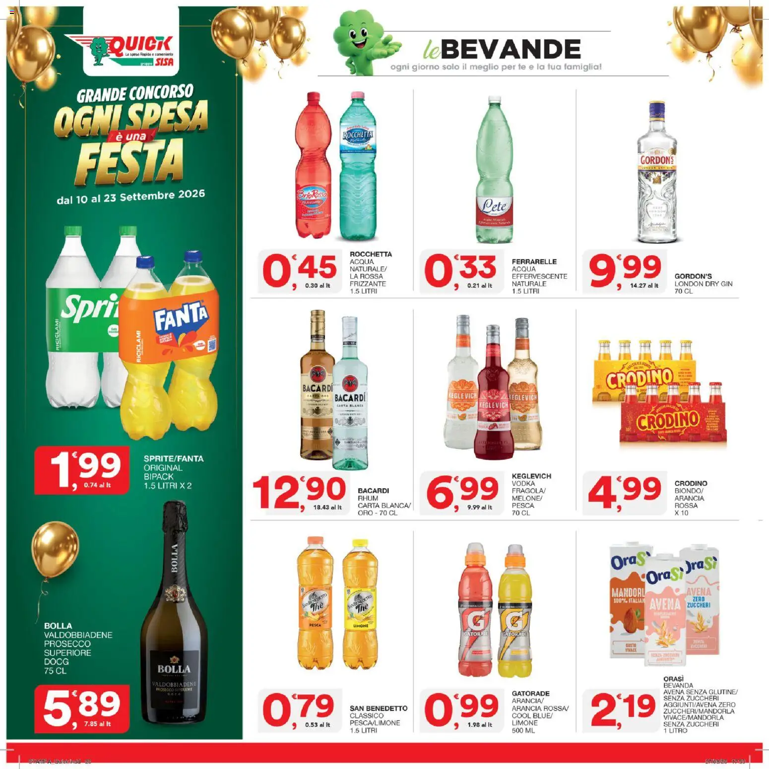 Volantino SISA del 10/09/2026 | Pagina: 20 | Prodotti: Tè, Bacardi, Pesca, Ferrarelle