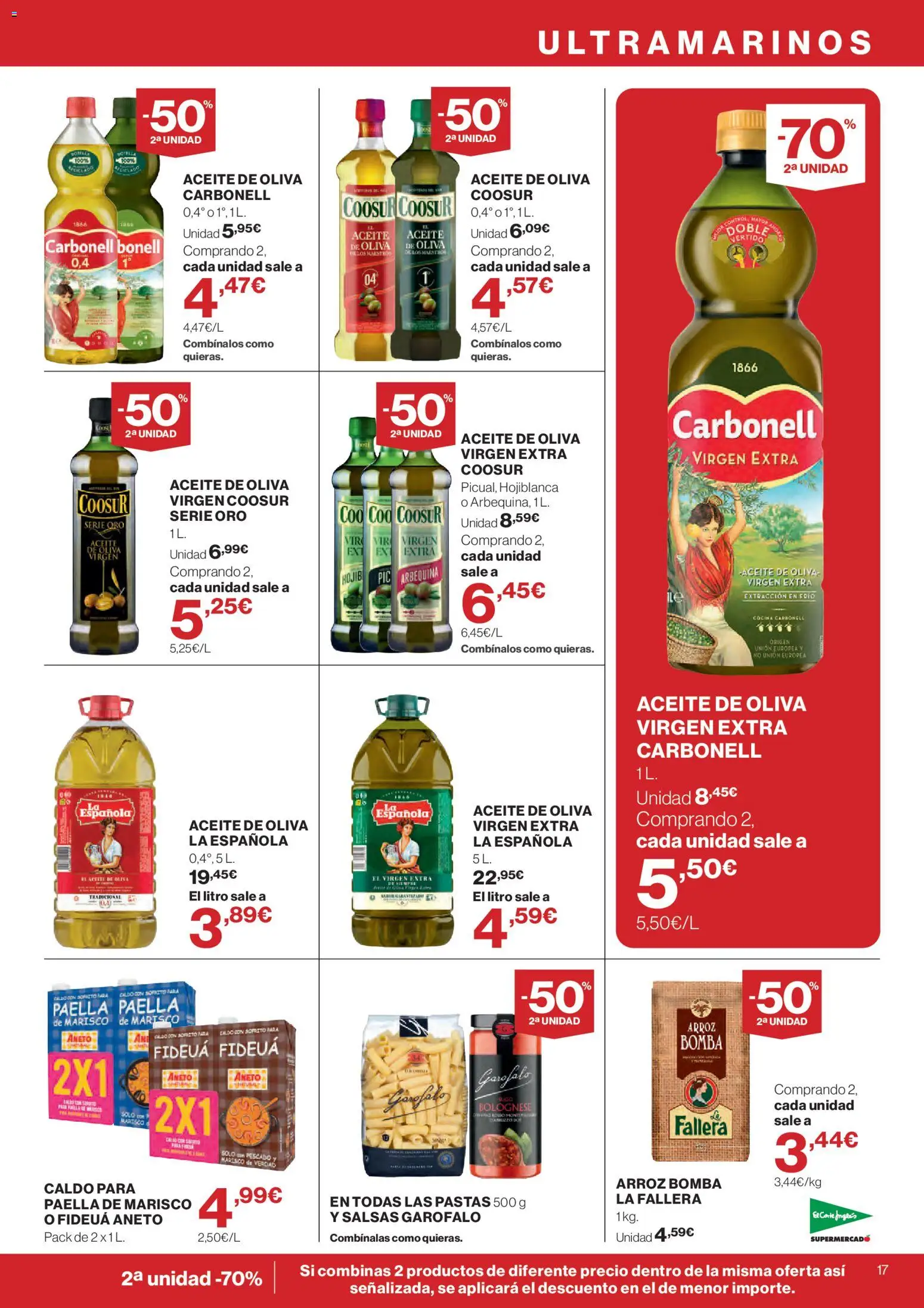 El Corte Inglés solo 3 días │ válido desde el 21/07/2026 | Página: 17 | Productos: Aceite, Arroz, Pescado, Cocina
