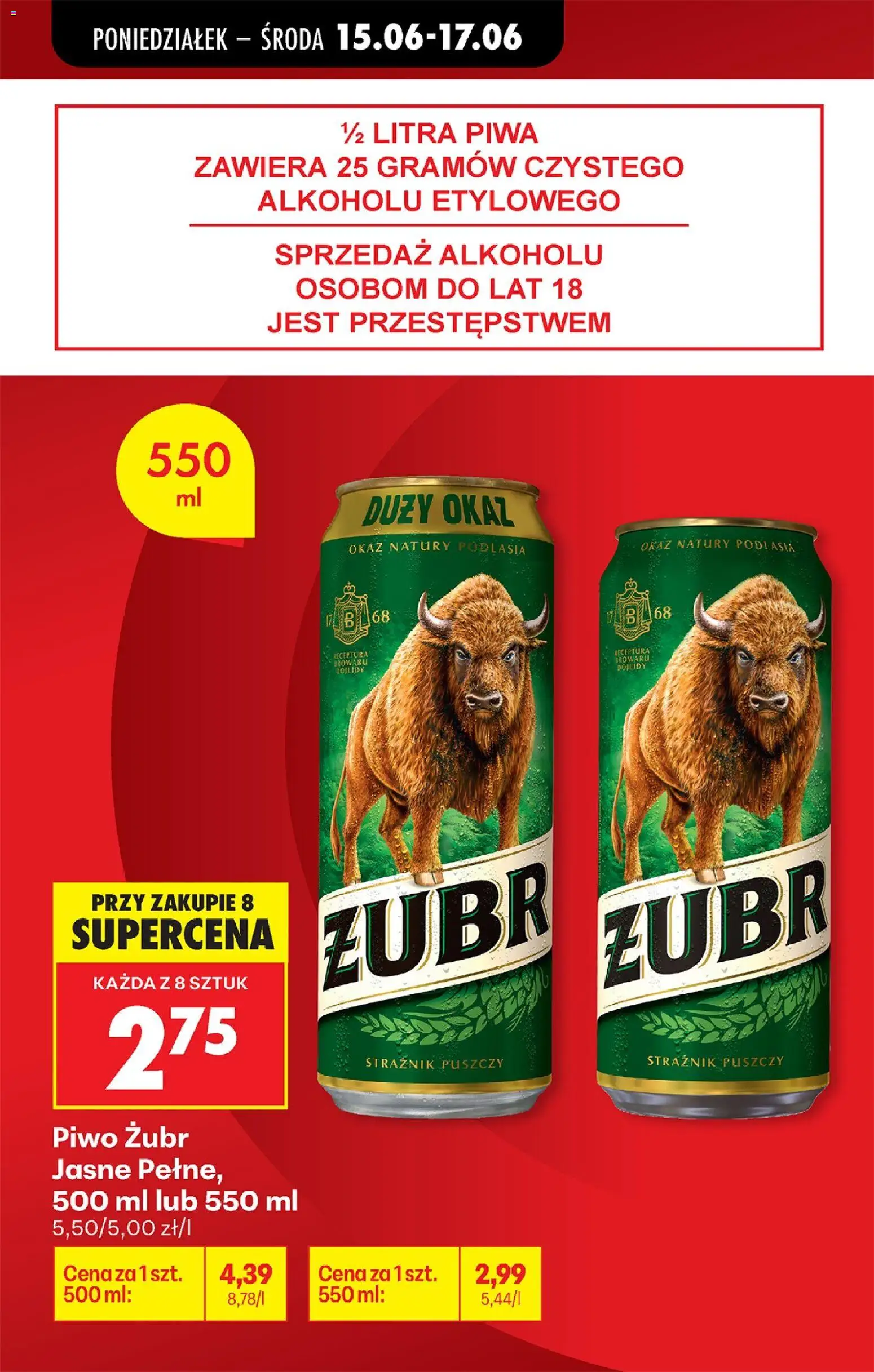Biedronka gazetka od poniedziałku od 15.06.2026 | Strona: 2 | Produkty: Piwo żubr, Piwo
