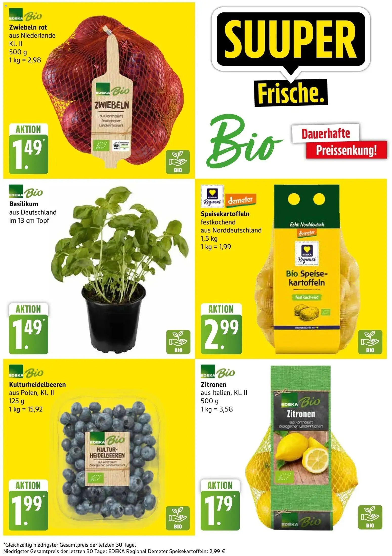 Edeka Prospekt Rostock (ab 14.09.2026) » Angebote Online | Seite: 3 | Produkte: Heidelbeeren, Kartoffeln, Zwiebeln, Zitronen