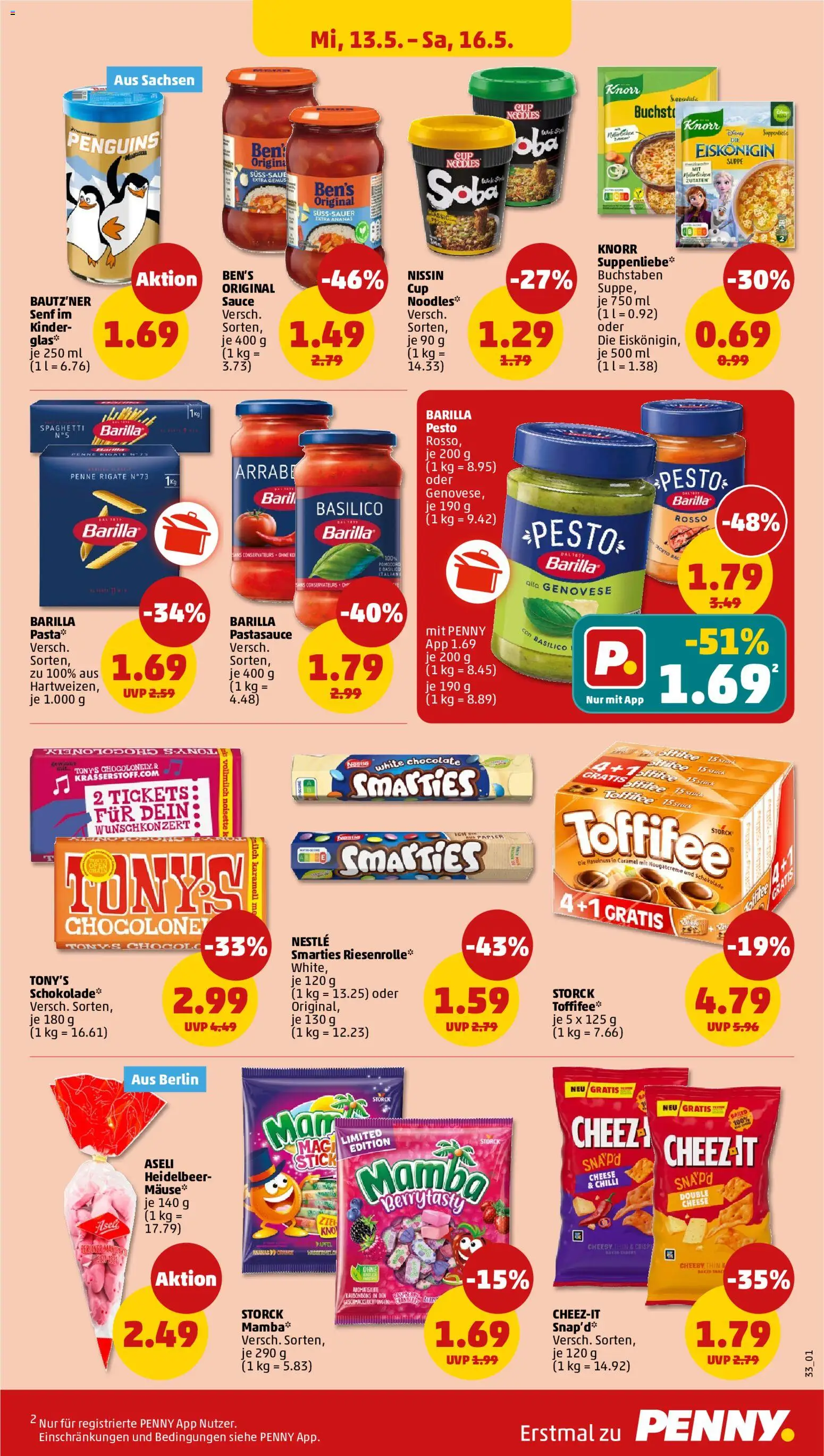 Penny Prospekt 	 – gültig ab 11.05.2026 | Seite: 35 | Produkte: Barilla, Barilla pesto, Smarties, Toffifee