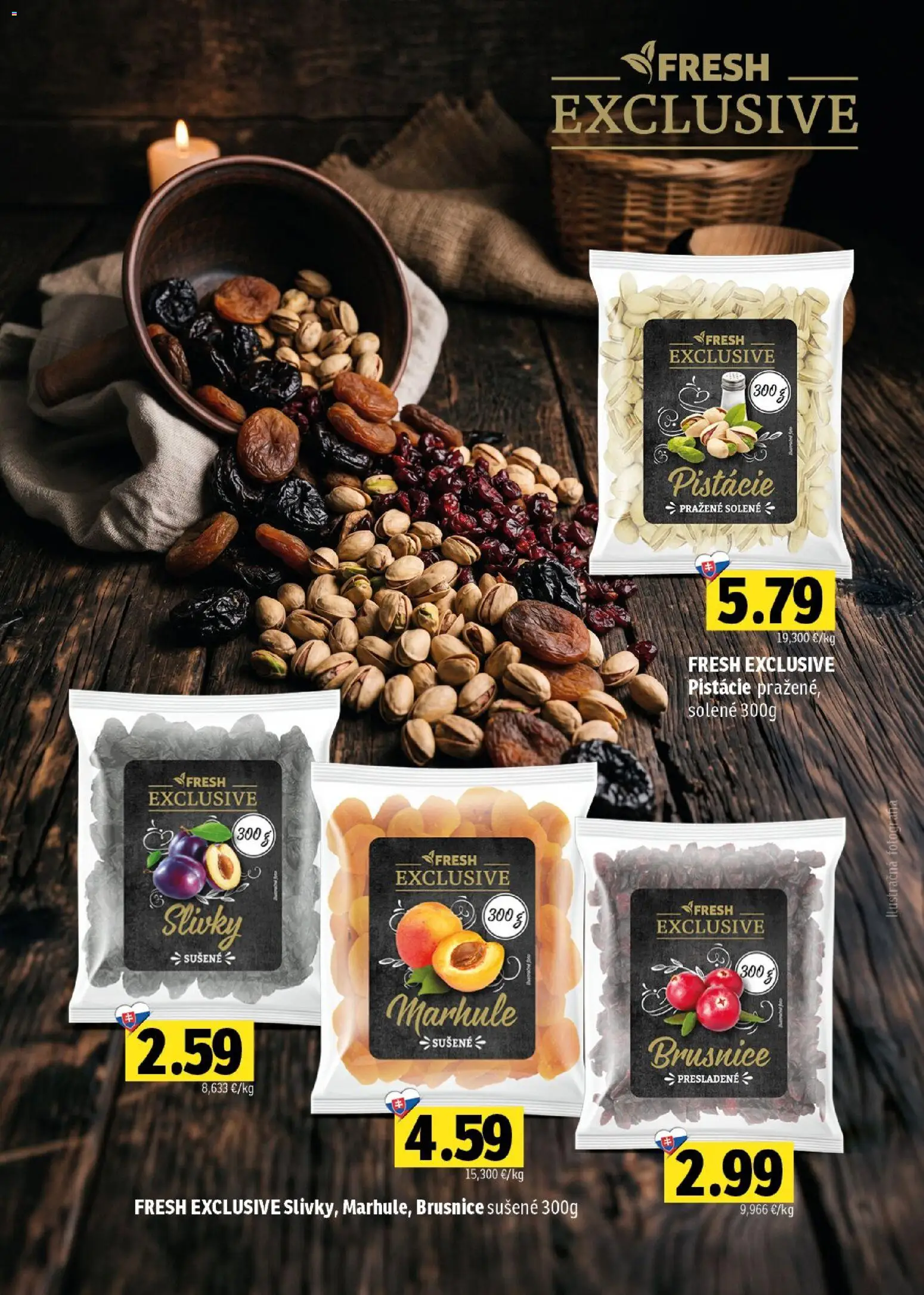 Nové Fresh akcie – leták je platný od 02.07.2026 | Strana: 35 | Produkty: Pistácie, Slivky, Marhule