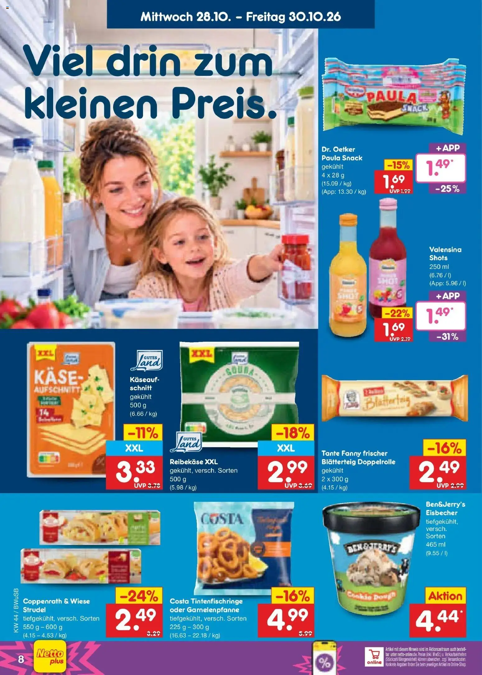 Netto Marken-Discount Prospekt Bielefeld – gültig ab 26.10.2026 | Seite: 49 | Produkte: Käse, Valensina, Reibekase