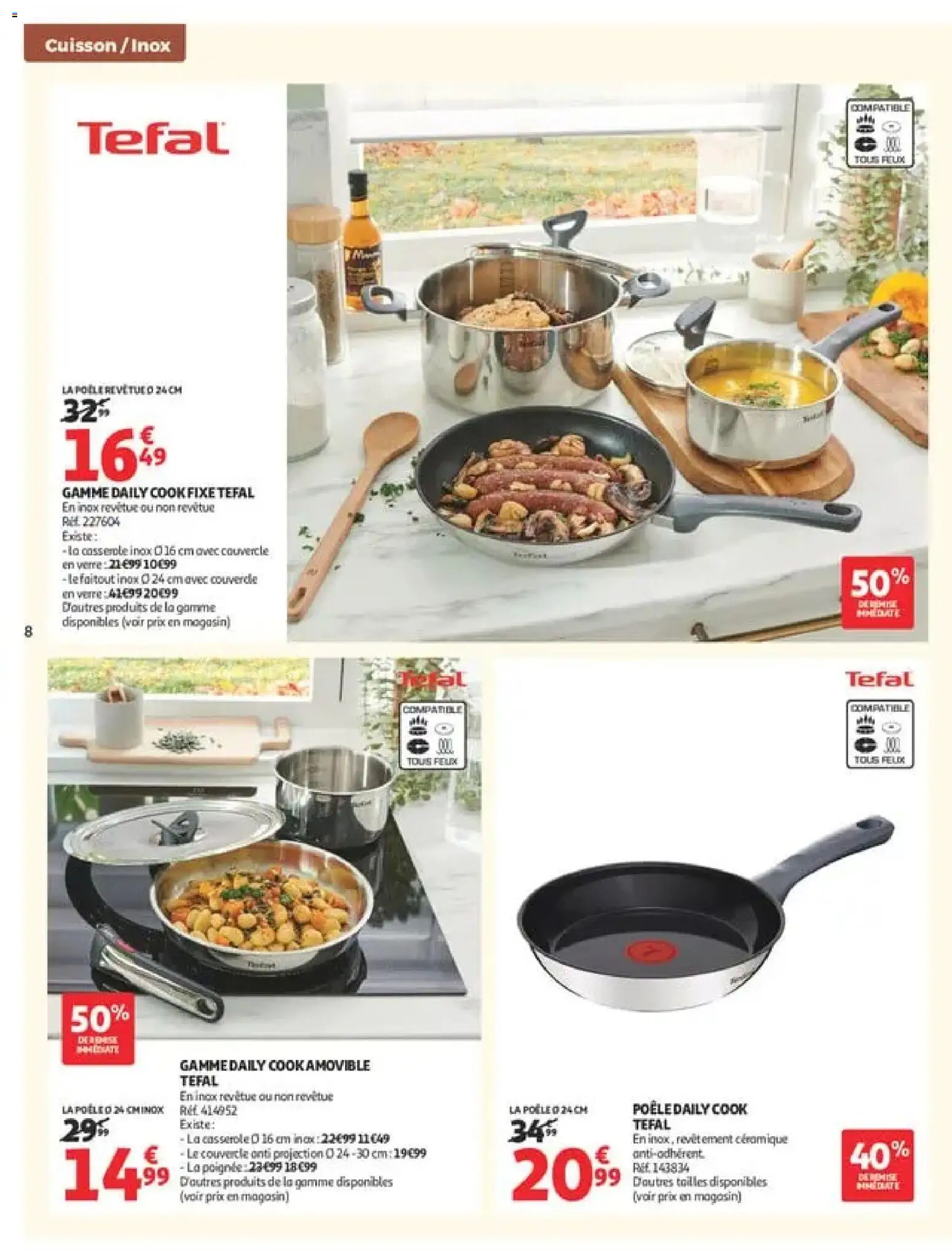 {H1} | Page: 8 | Produits: Faitout, Poêle, Casserole inox, Tefal