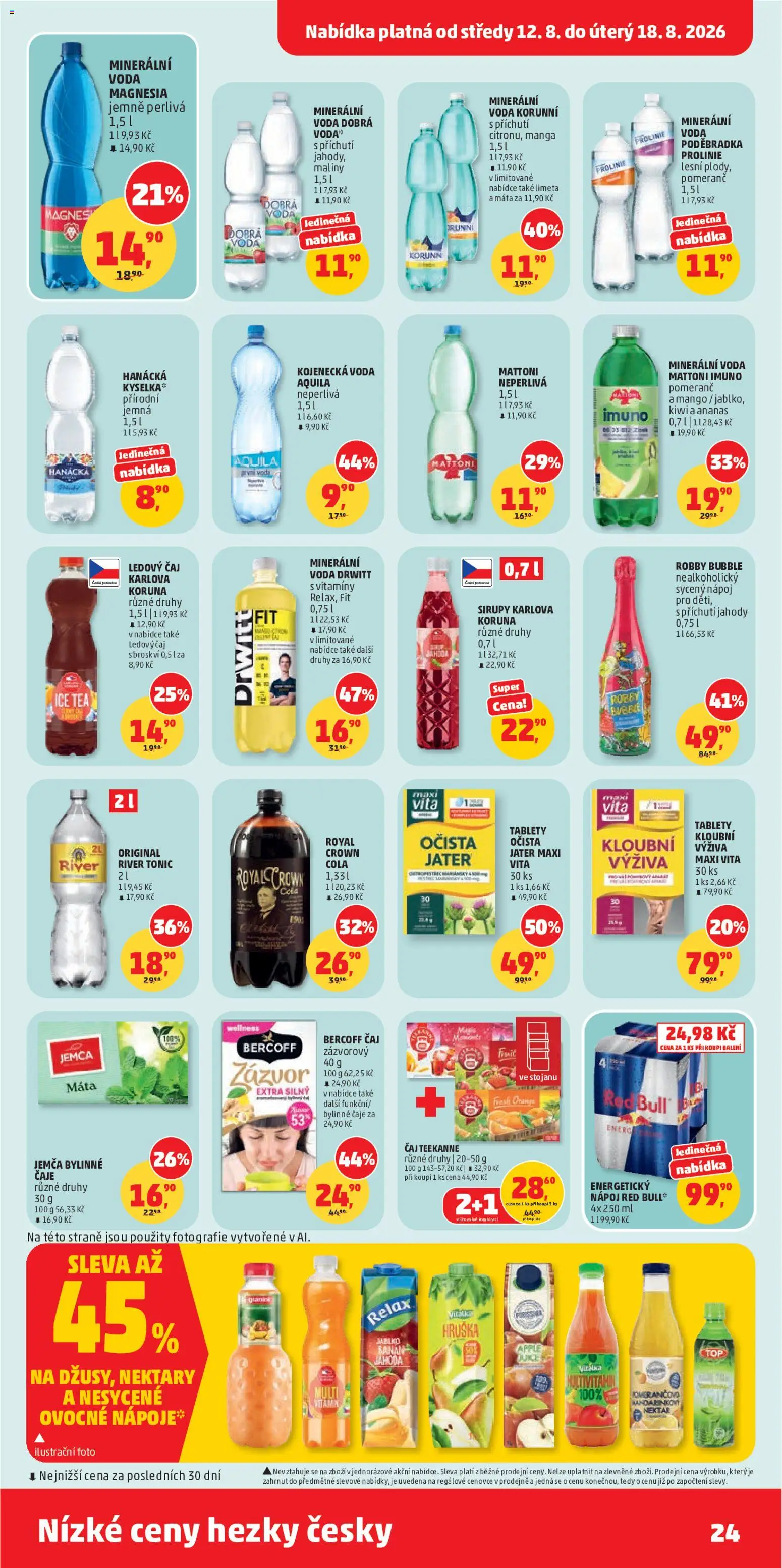 Penny Market leták od 12.08.2026 | Strana: 24 | Produkty: Tonic Water, Nápoje, Magnesia, Energetický nápoj
