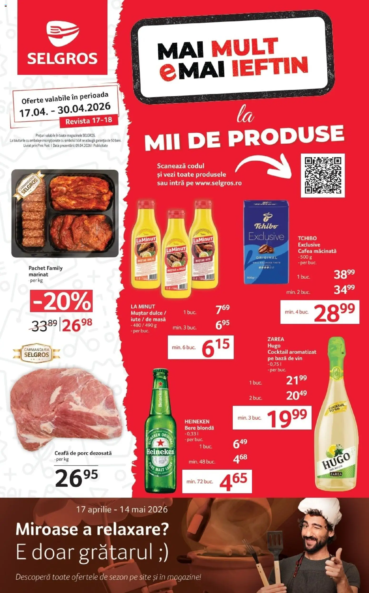 Noul catalog Selgros – valabil de la 17.04.2026 | Pagină: 1 | Produse: Keçeli kalem, Masă, Vin, Muștar