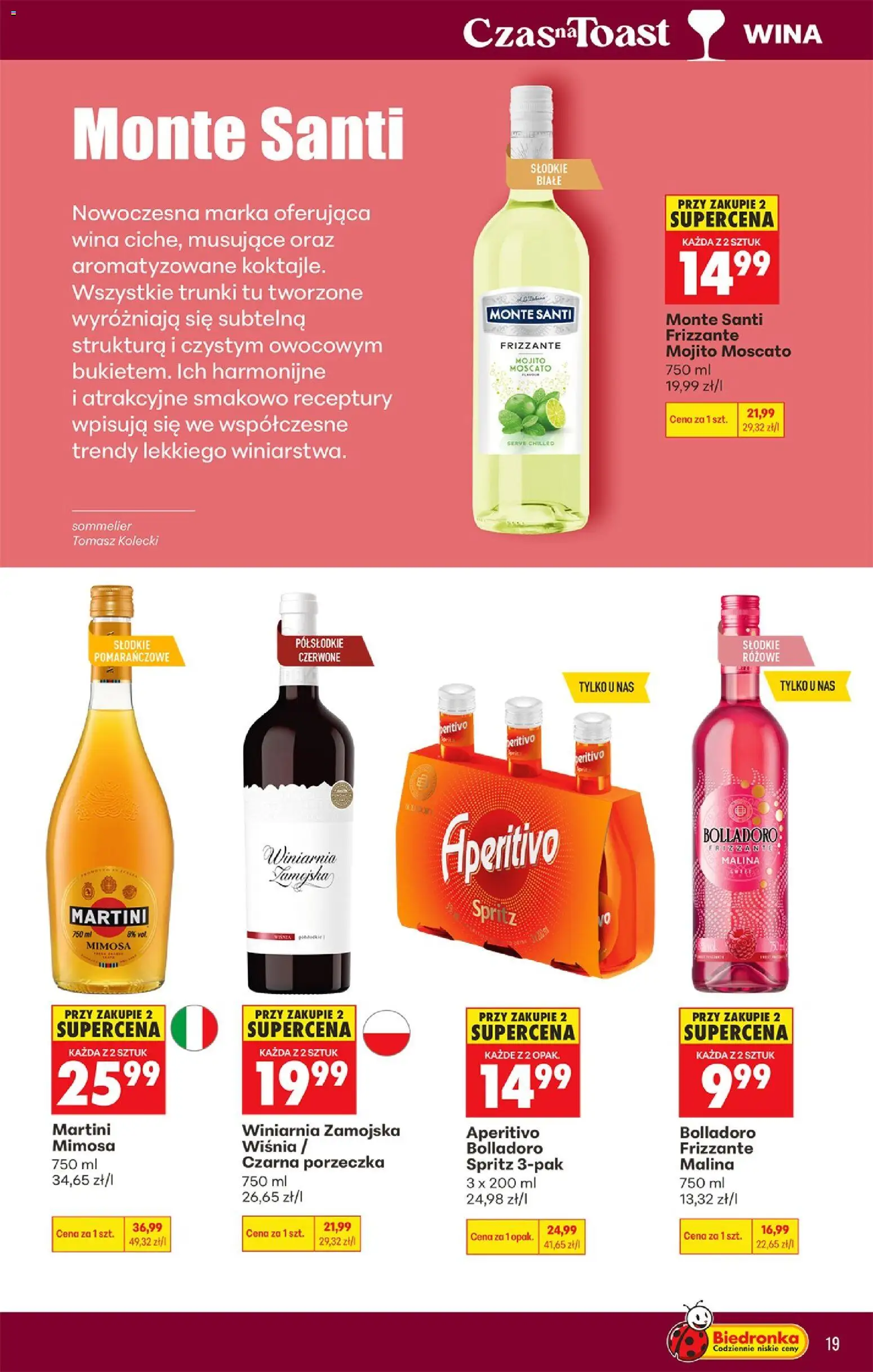 Biedronka Polsko leták - Czas na toast od 20.04.2026 | Strana: 19 | Produkty: Martini, Moscato, Mojito, Aperitivo