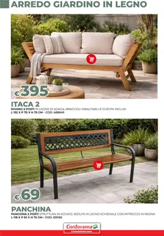 Anteprima del volantino Conforama volantino Giardino valido a partire dal 19/03/2026 | Pagina: 46 | Prodotti: Braccioli, Panchina, Divano