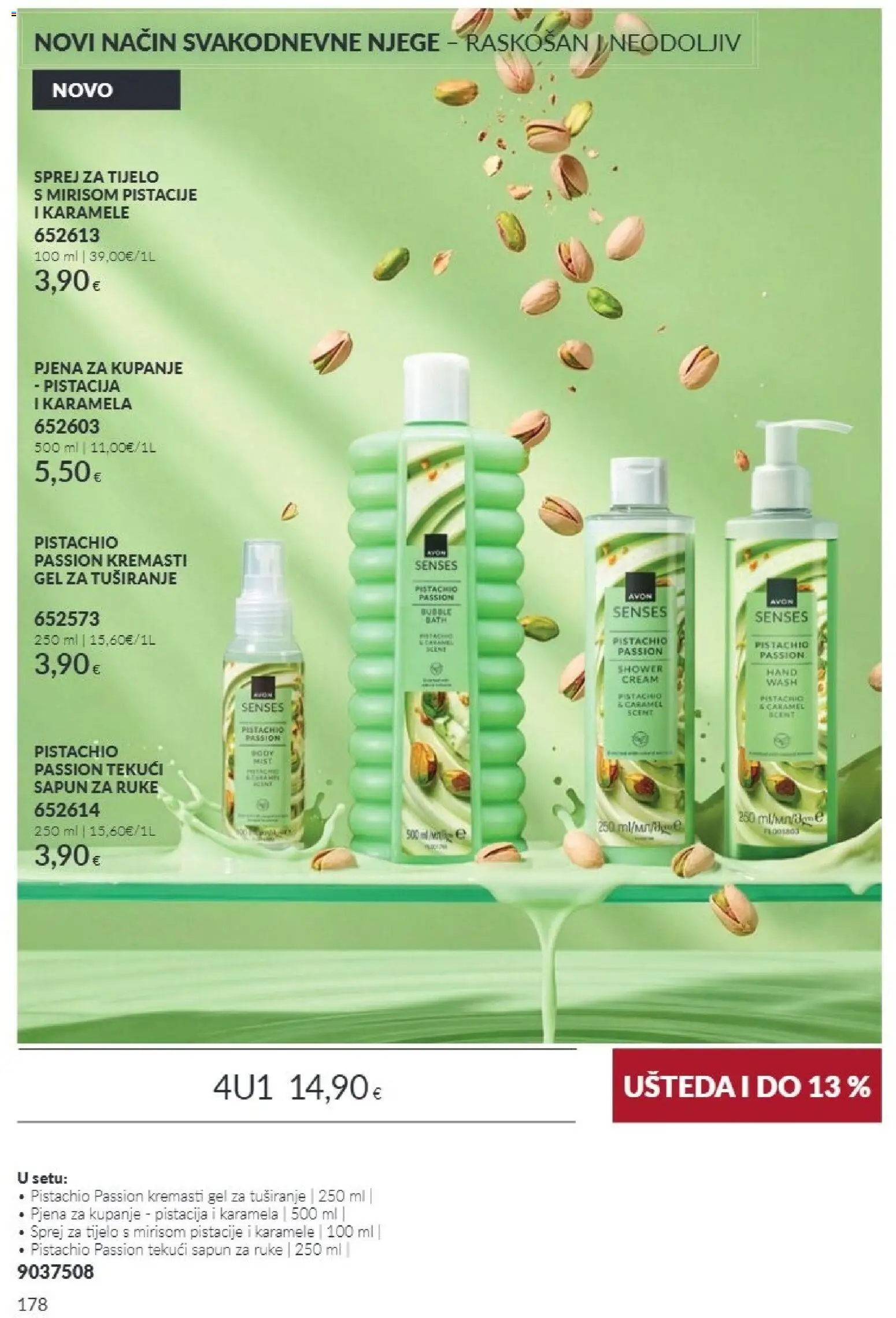 Avon katalog | vrijedi od 01.10.2026 | Stranica: 178 | Proizvodi: Sapun, Gel za tuširanje, Pjena, Pistacija