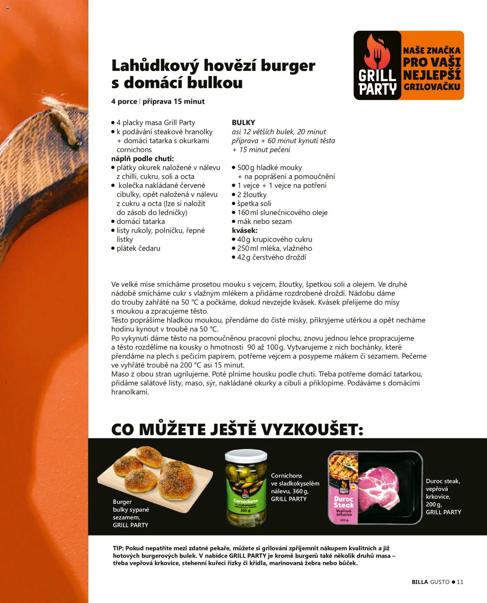 Billa leták - Gusto: Léto 2026 od 01.06.2026 | Strana: 11 | Produkty: Okurky, Steak, Maso, Těsto