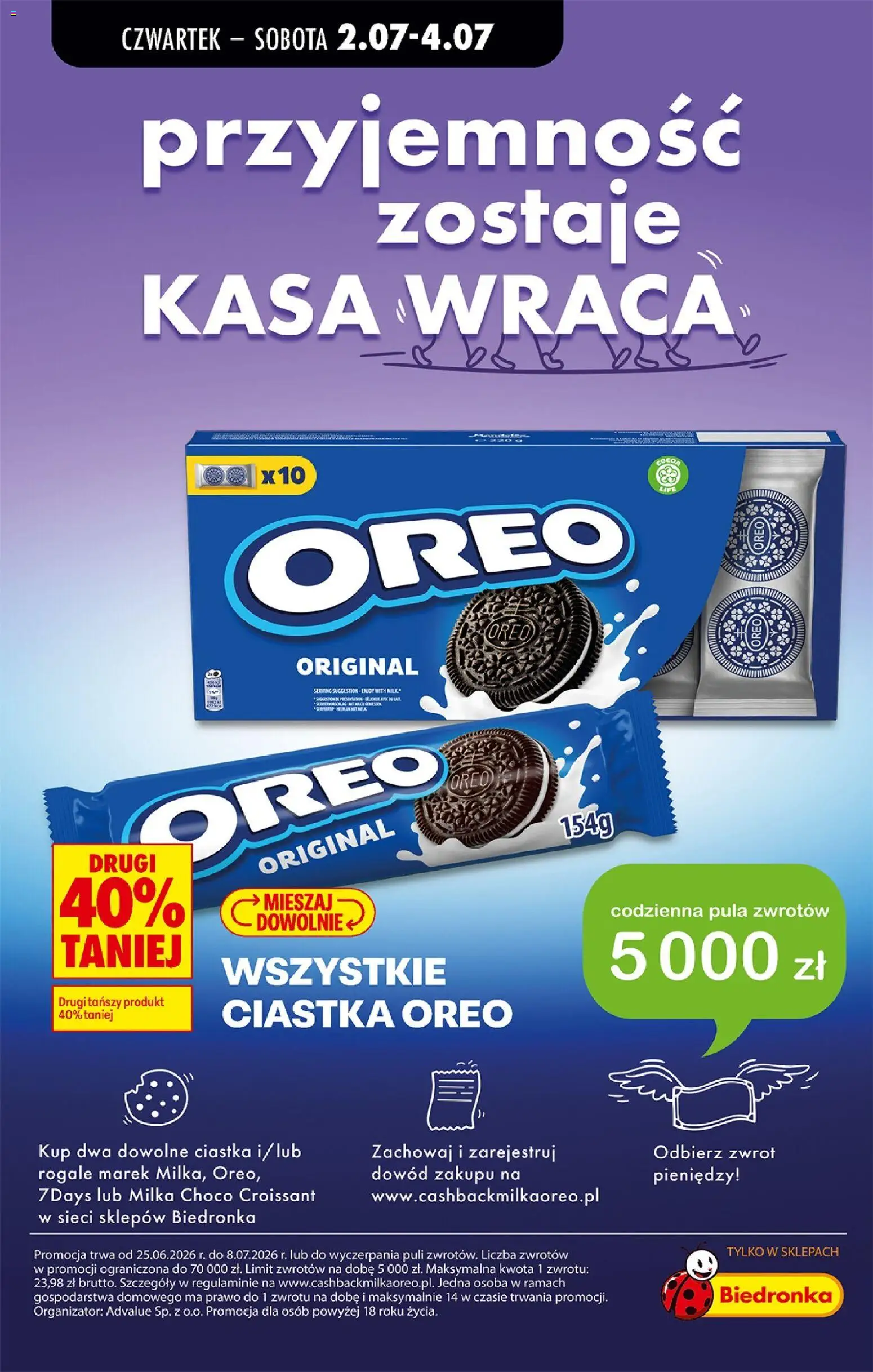 Biedronka gazetka od czwartku od 02.07.2026 | Strona: 54 | Produkty: Milka, Ciastka Oreo, Ciastka