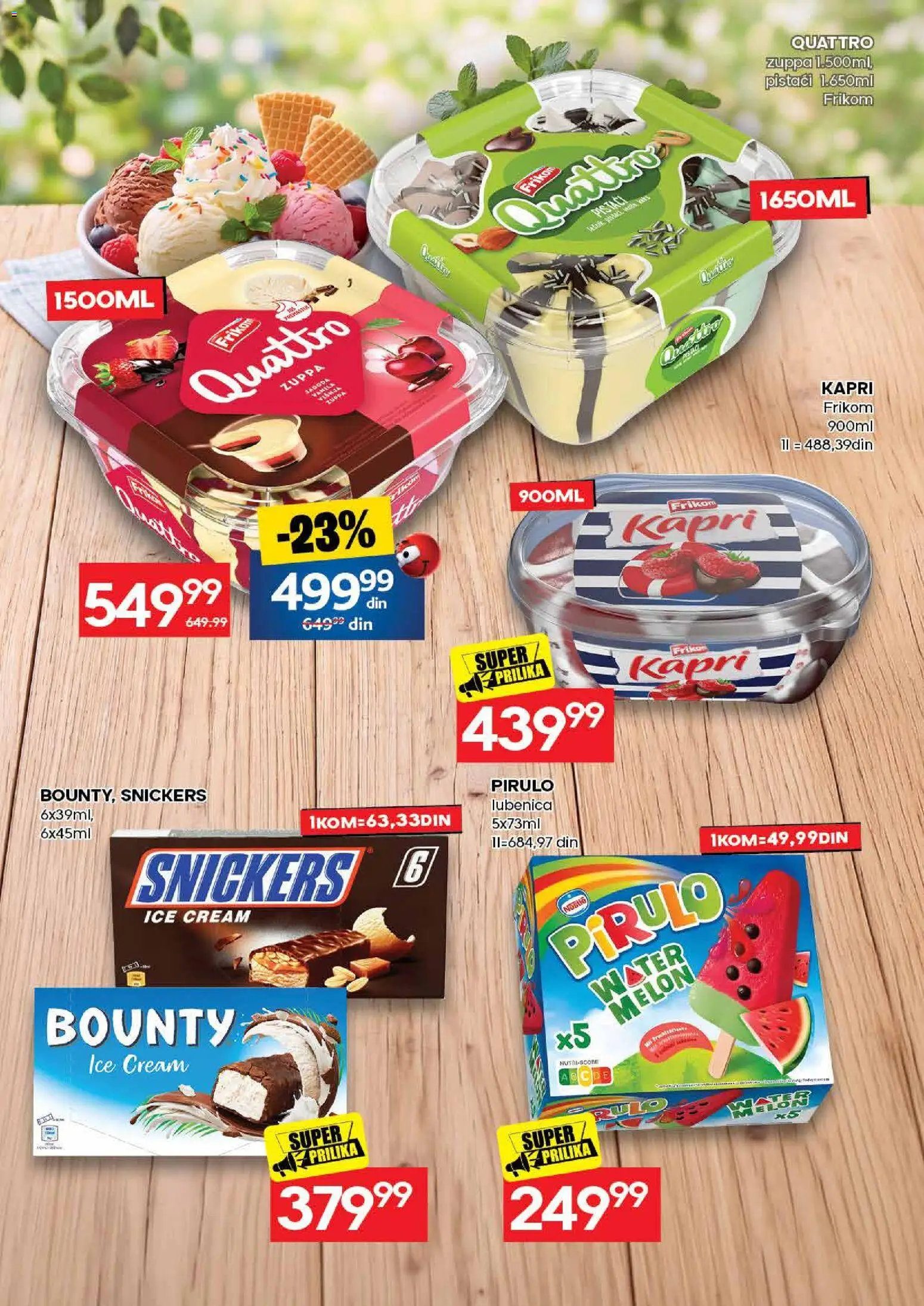 Idea katalog - važi od 17.08.2026 | Strana: 24 | Proizvode: Snickers, Bounty, Pistaći, Lubenica