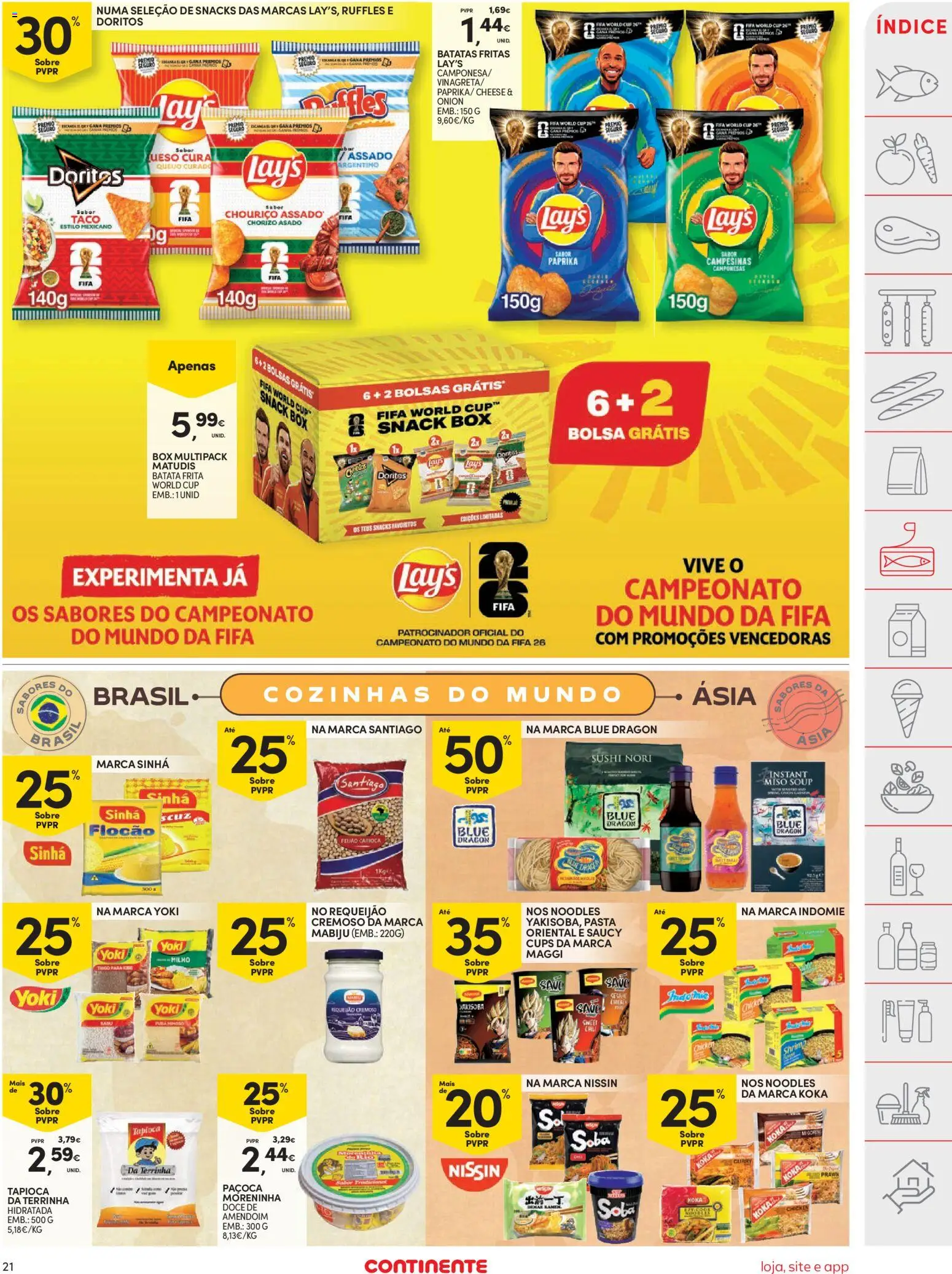 Continente folheto │ válido de 26.05.2026 | Página: 21 | Produtos: Batata, Tapioca, Requeijão, Milho