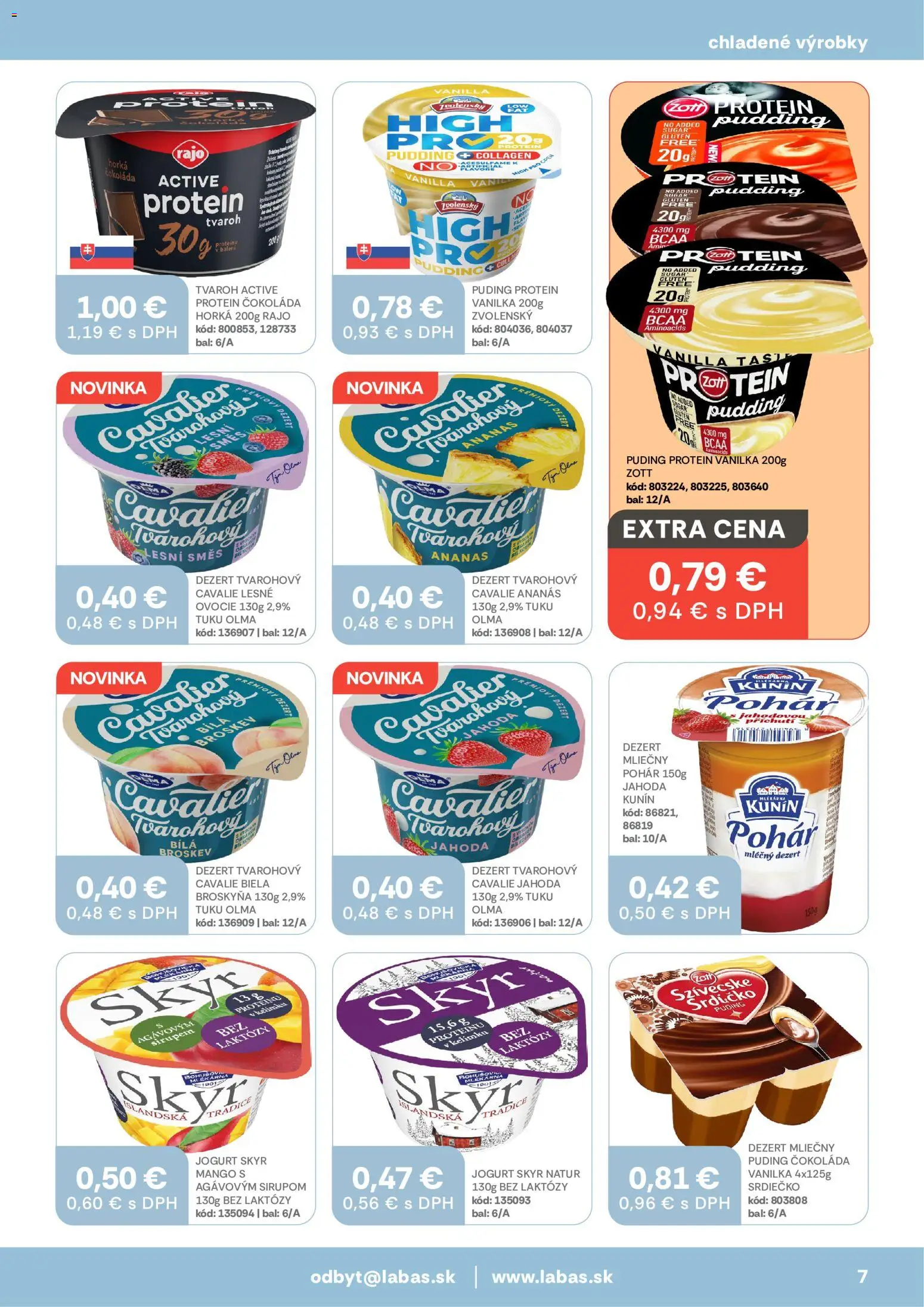 Nové Labaš akcie – leták je platný od 09.10.2026 | Strana: 7 | Produkty: Skyr, Tvaroh, Dezert, Ovocie