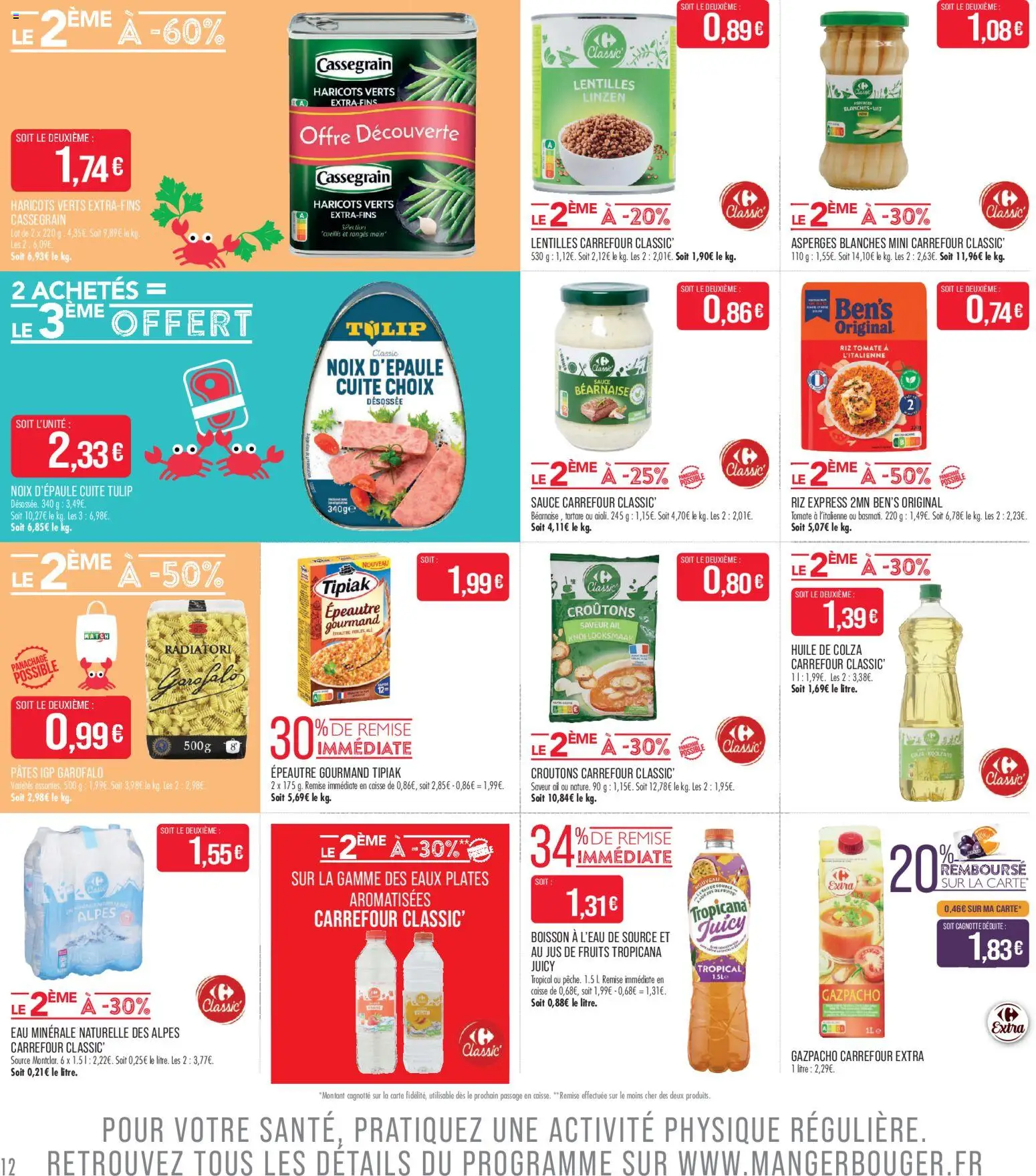 {H1} | Page: 12 | Produits: Eau minérale, Ail, Huile de colza, Pâtes