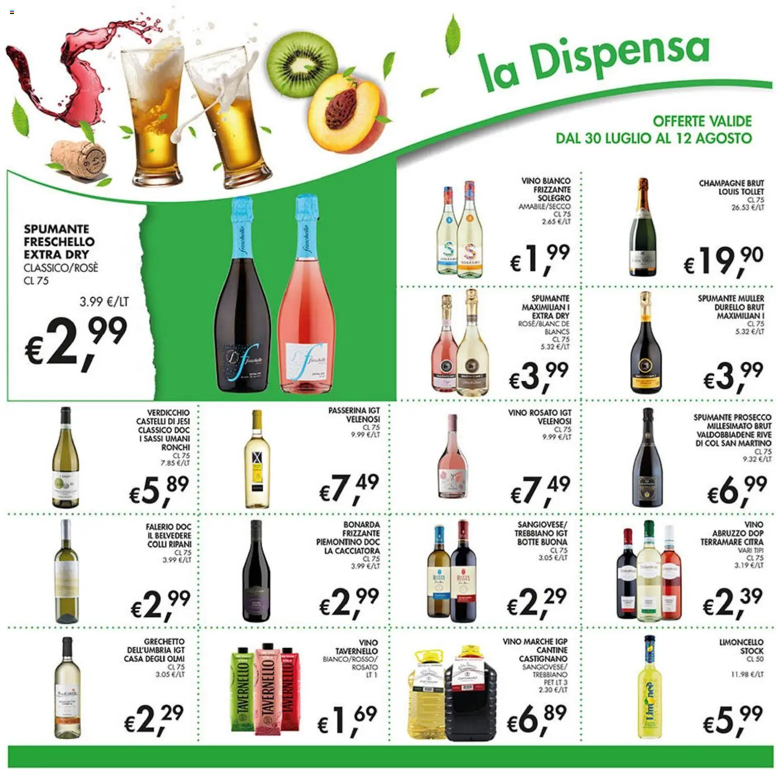 Volantino Coal del 30/07/2026 | Pagina: 12 | Prodotti: Prosecco, Champagne, Limoncello, Vino bianco