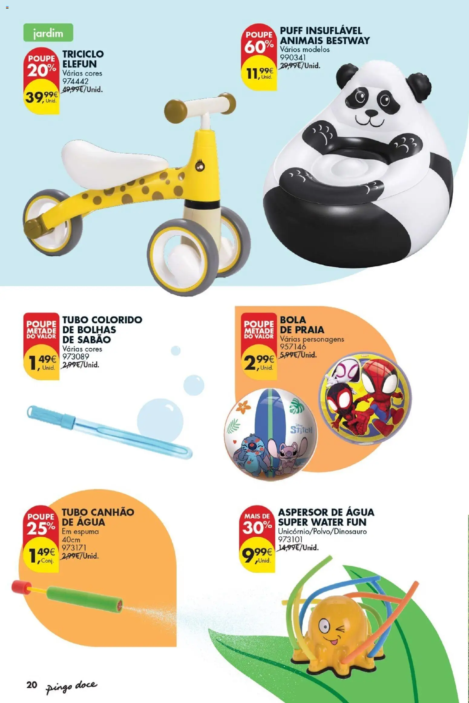 Pingo Doce Bazar Ar Livre │ válido de 05.05.2026 | Página: 20 | Produtos: Agua, Puff, Sabão