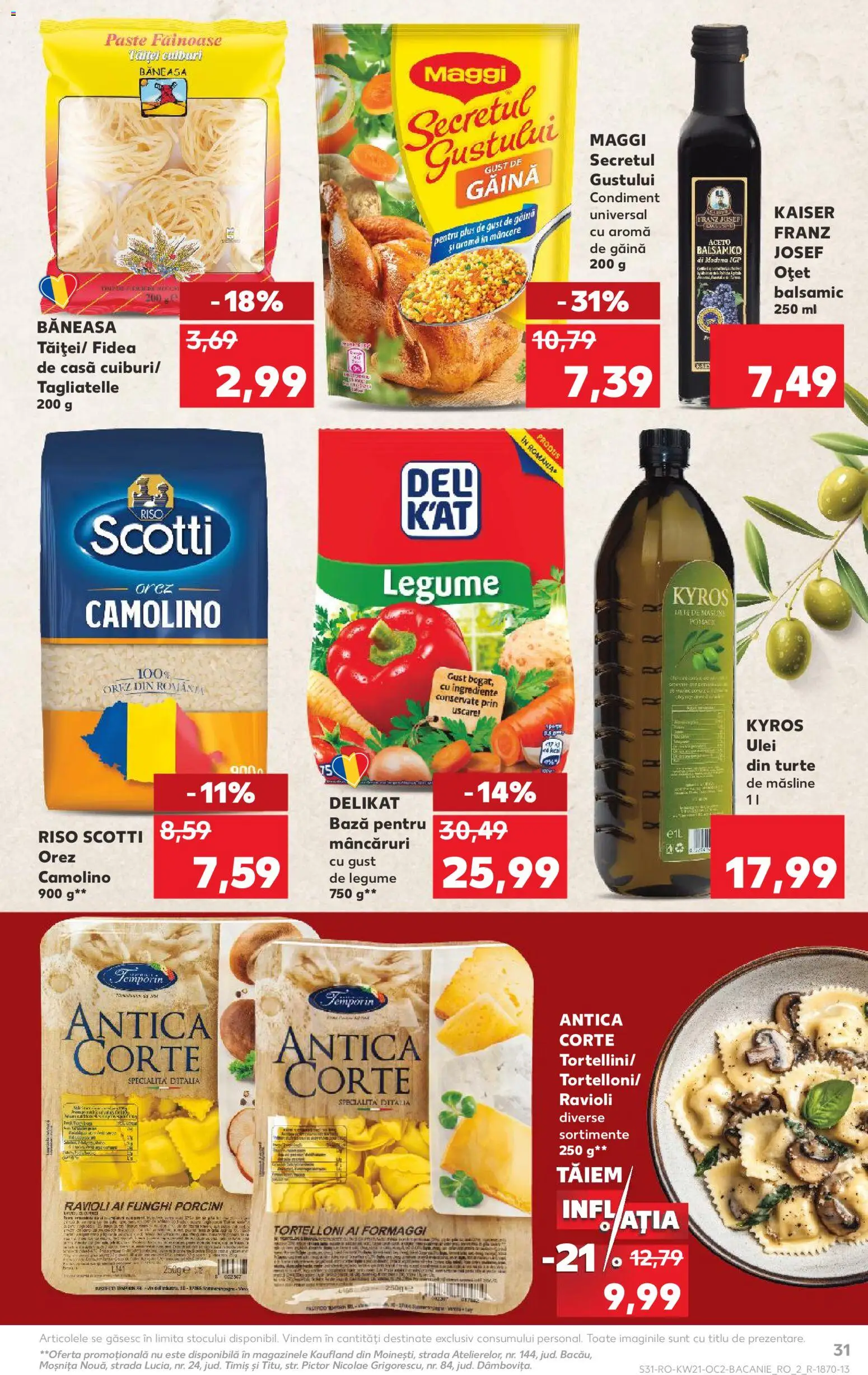 Noul catalog Kaufland – valabil de la 20.05.2026 | Pagină: 31 | Produse: Măsline, Orez, Paste, Legume
