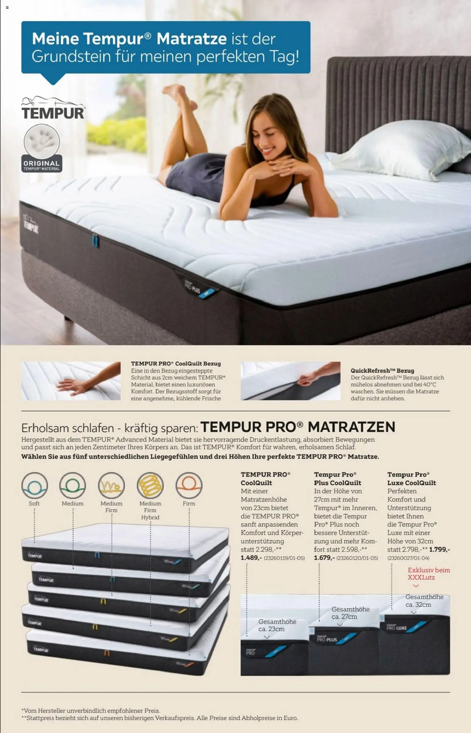 XXXLutz Tempur Pro Matratzen gültig ab 26.05.2026 | Seite: 2 | Produkte: Matratze