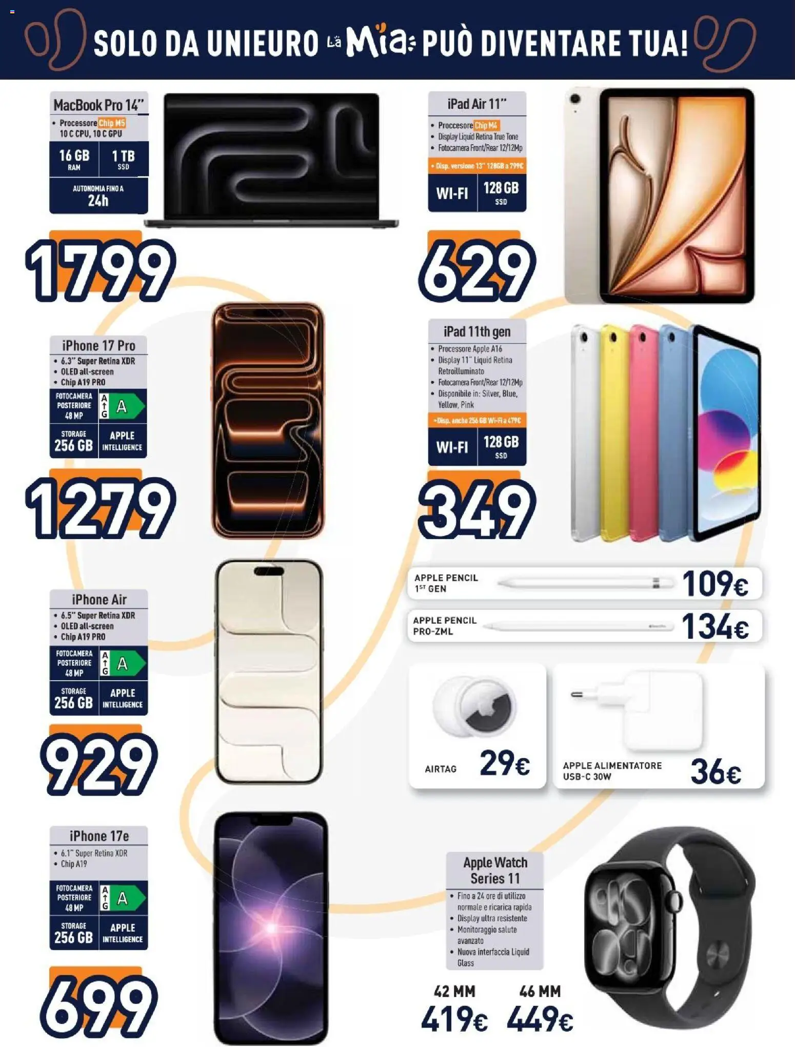 Volantino Unieuro del 29.05.2026 | Pagina: 12 | Prodotti: Iphone, Fotocamera, Ipad, Apple Watch