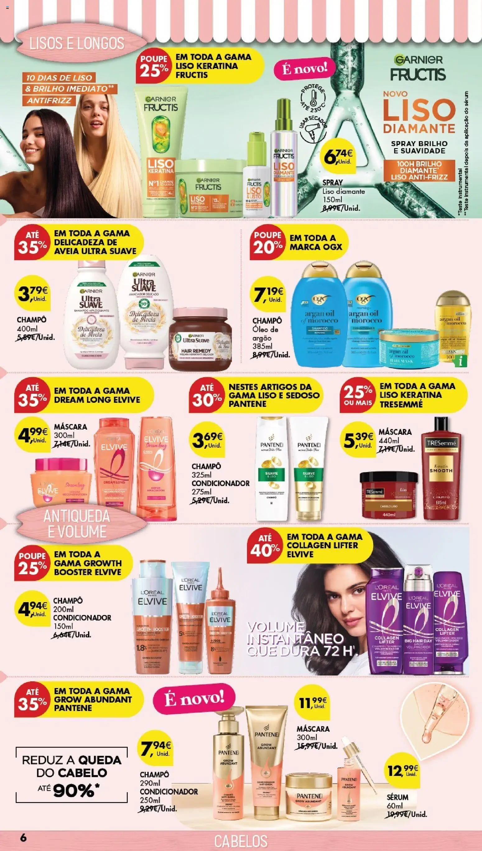 Pingo Doce folheto Especial Beleza │ válido de 21/07/2026 | Página: 6 | Produtos: Shampoo, Condicionador, Sérum, Óleo