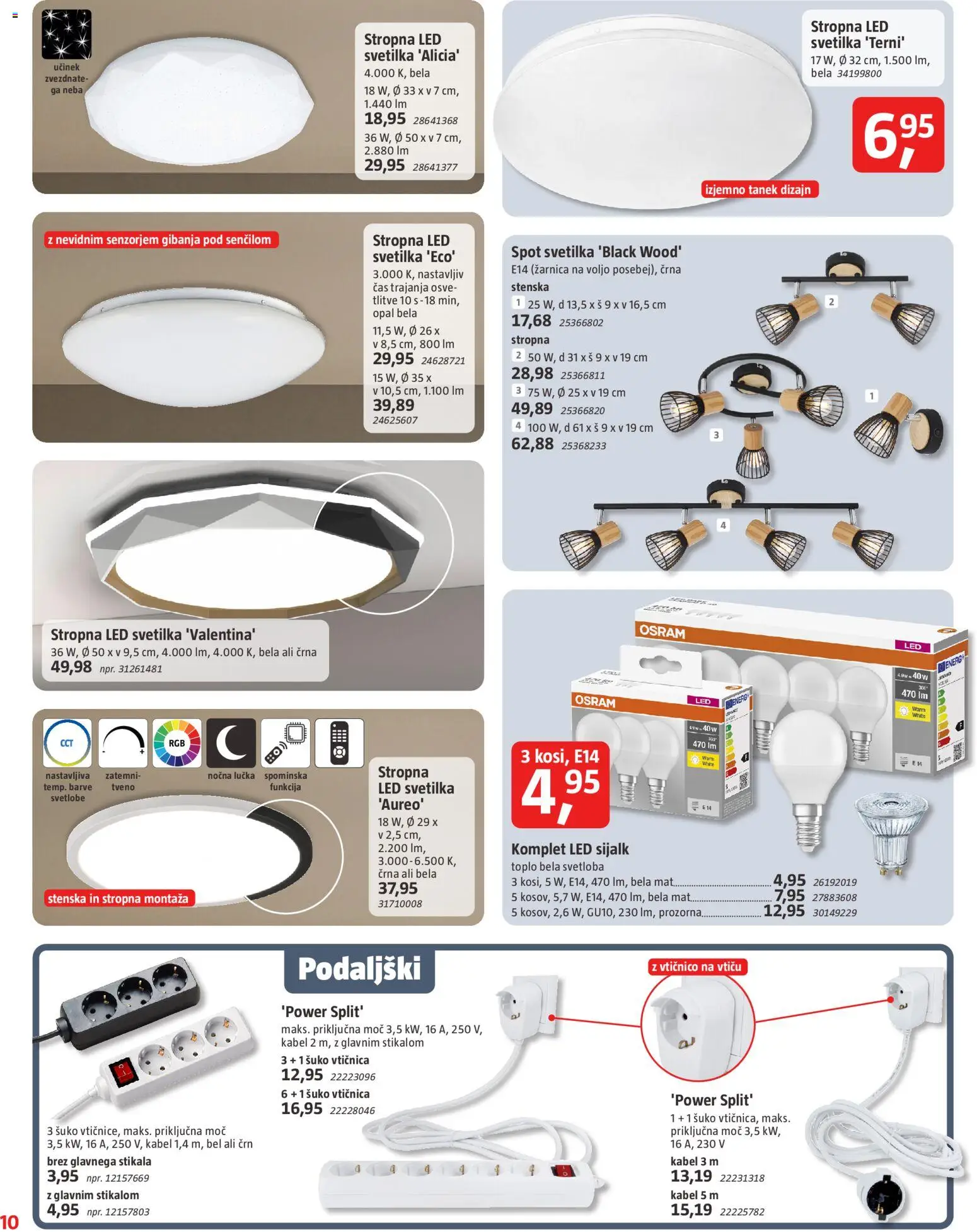 Novi Bauhaus katalog ponudbe – veljaven od 14.10.2026 | Stran: 10 | Izdelki: Led svetilka, Kabel, Vticnica, Svetilka