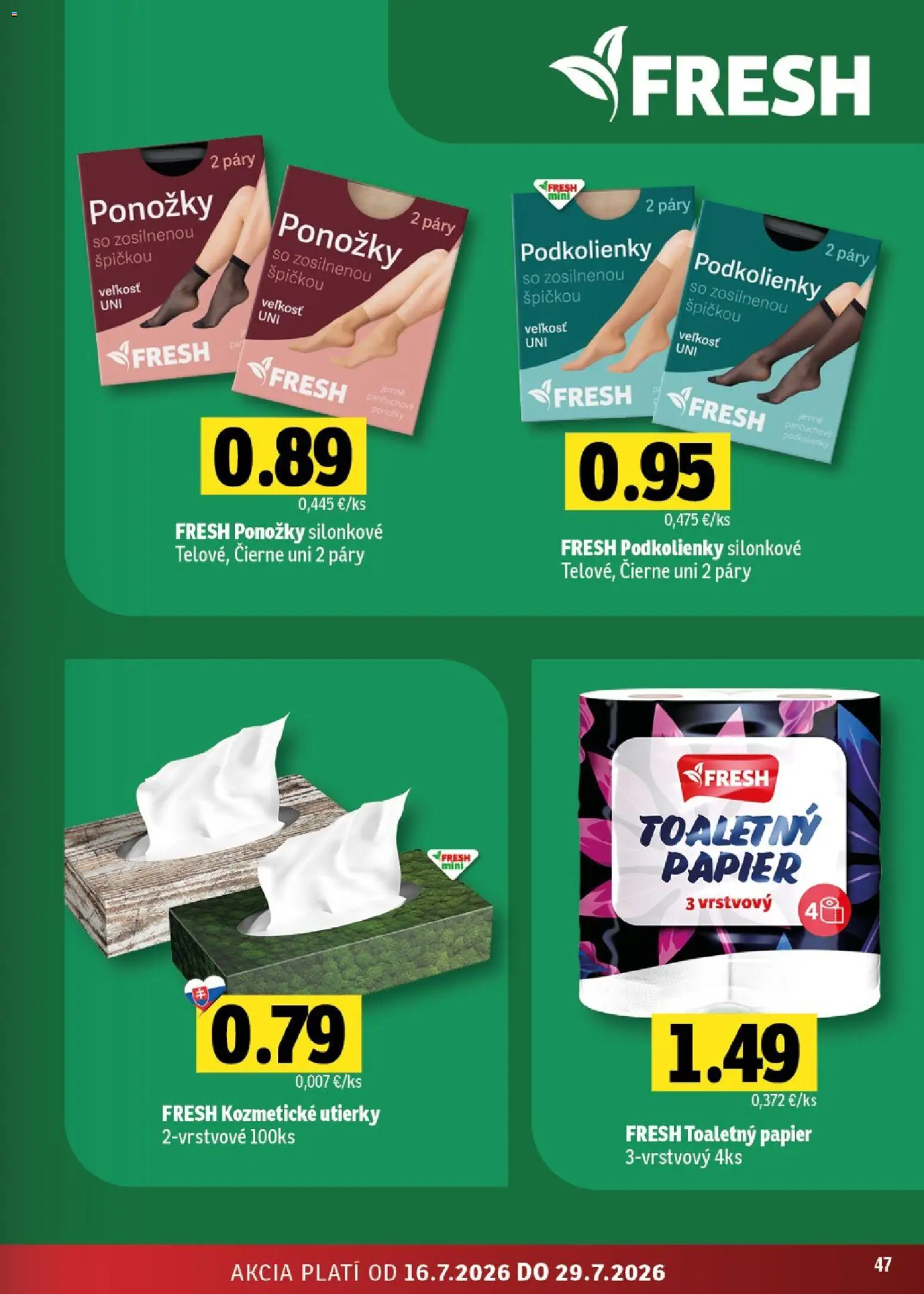 Nové Fresh akcie – leták je platný od 16.07.2026 | Strana: 47
