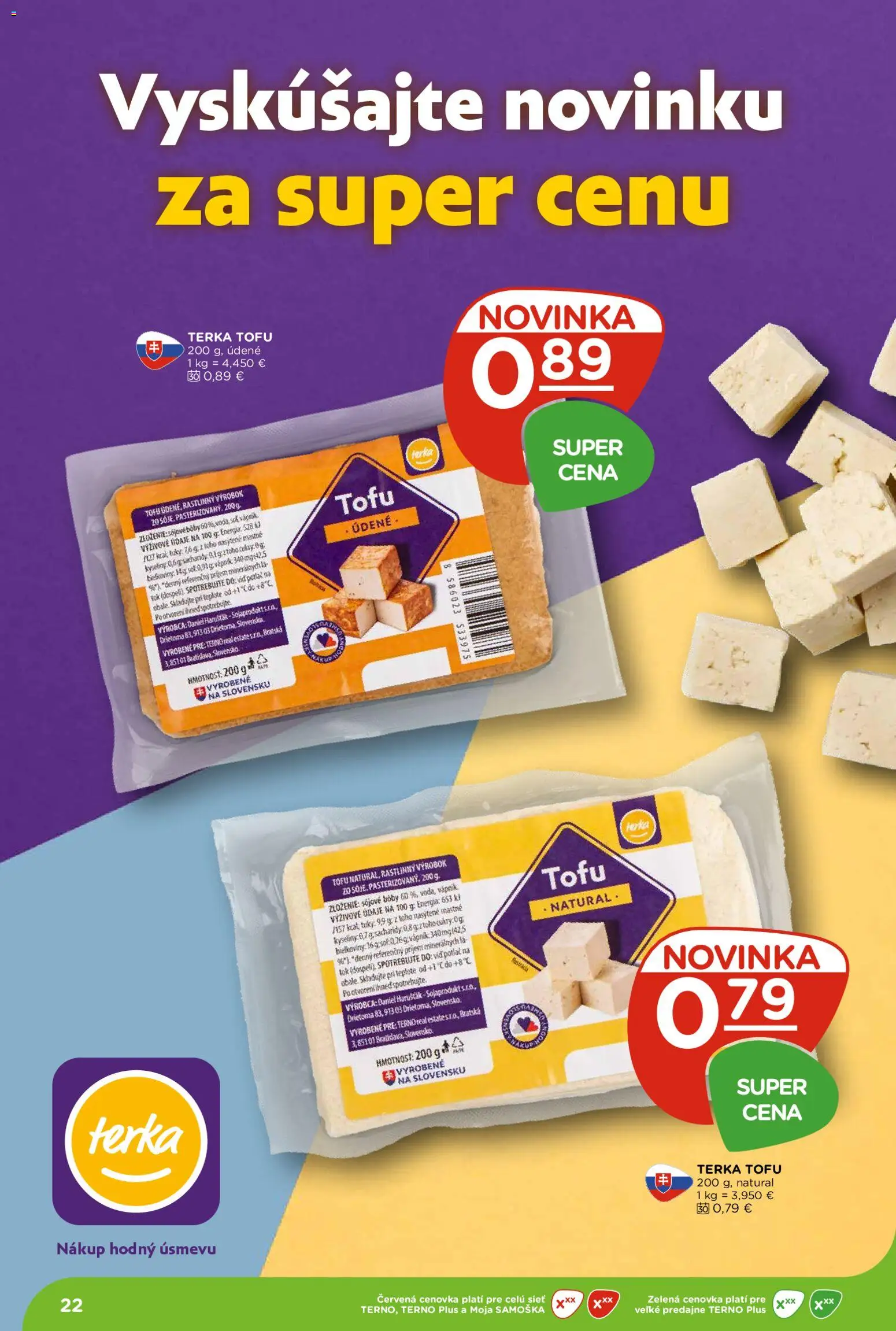 Nové Terno akcie – leták je platný od 27.08.2026 | Strana: 22 | Produkty: Tofu, Soľ