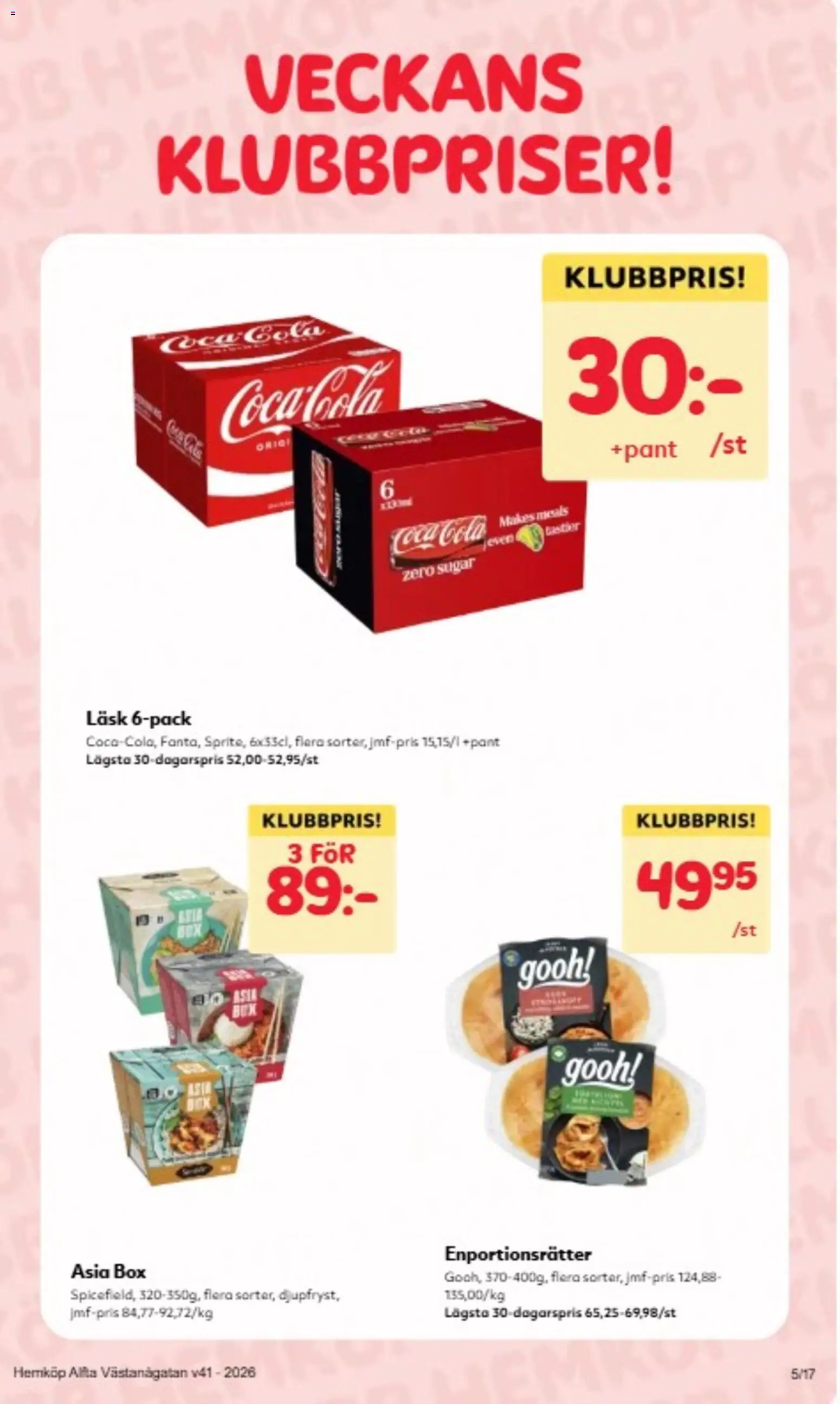Hemköp reklamblad aktuell från 05/10/2026 | Sida: 5 | Produkter: Is, Coca cola